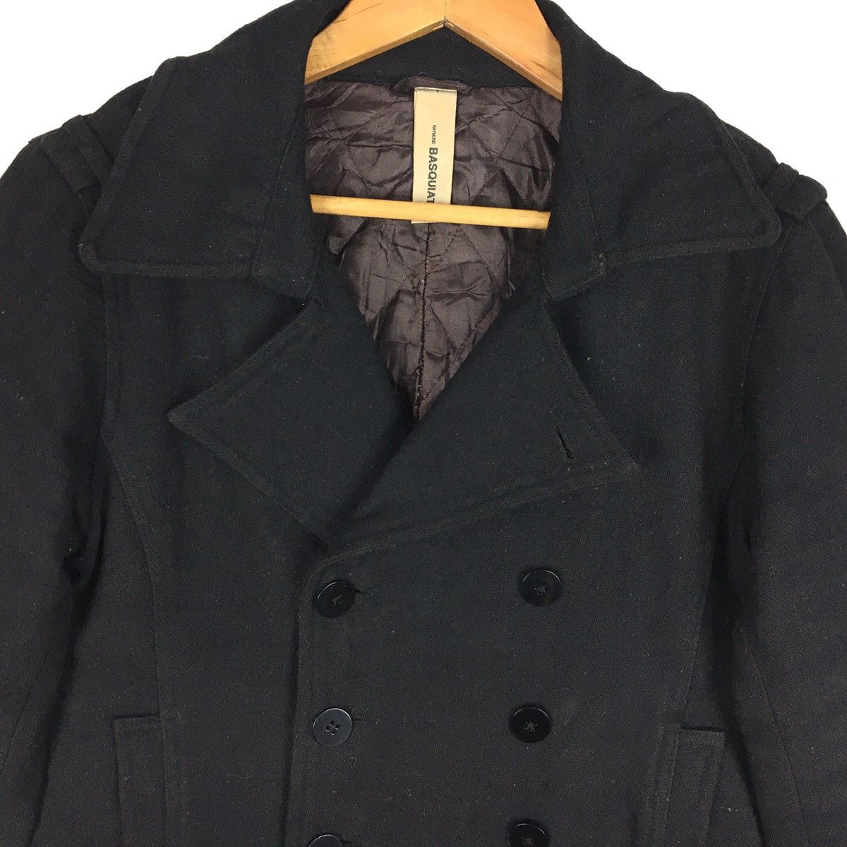 Japanese Brand Vintage RAYMOND BASQUIAT Peacoat Wool Size US S / EU 44-46 / 1 - 2 Thumbnail