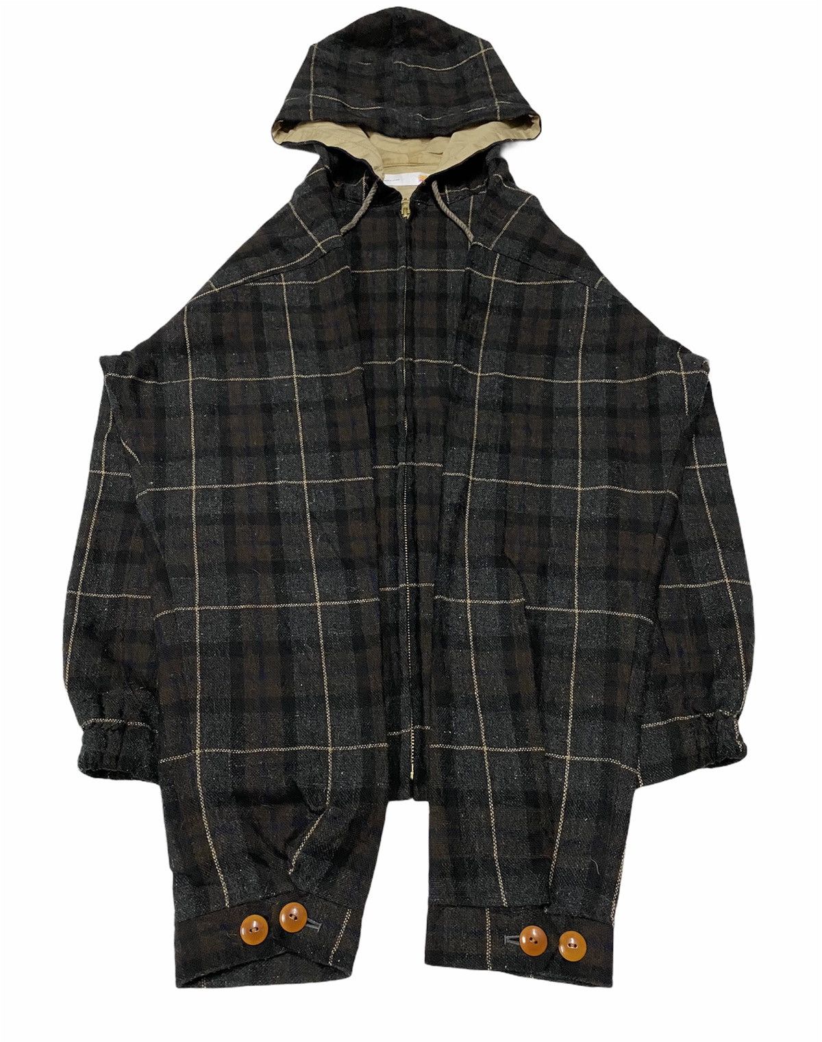 Japanese Brand Mellow People Japanese Brand Plaid Hooded Jacket Size US M / EU 48-50 / 2 - 5 Thumbnail
