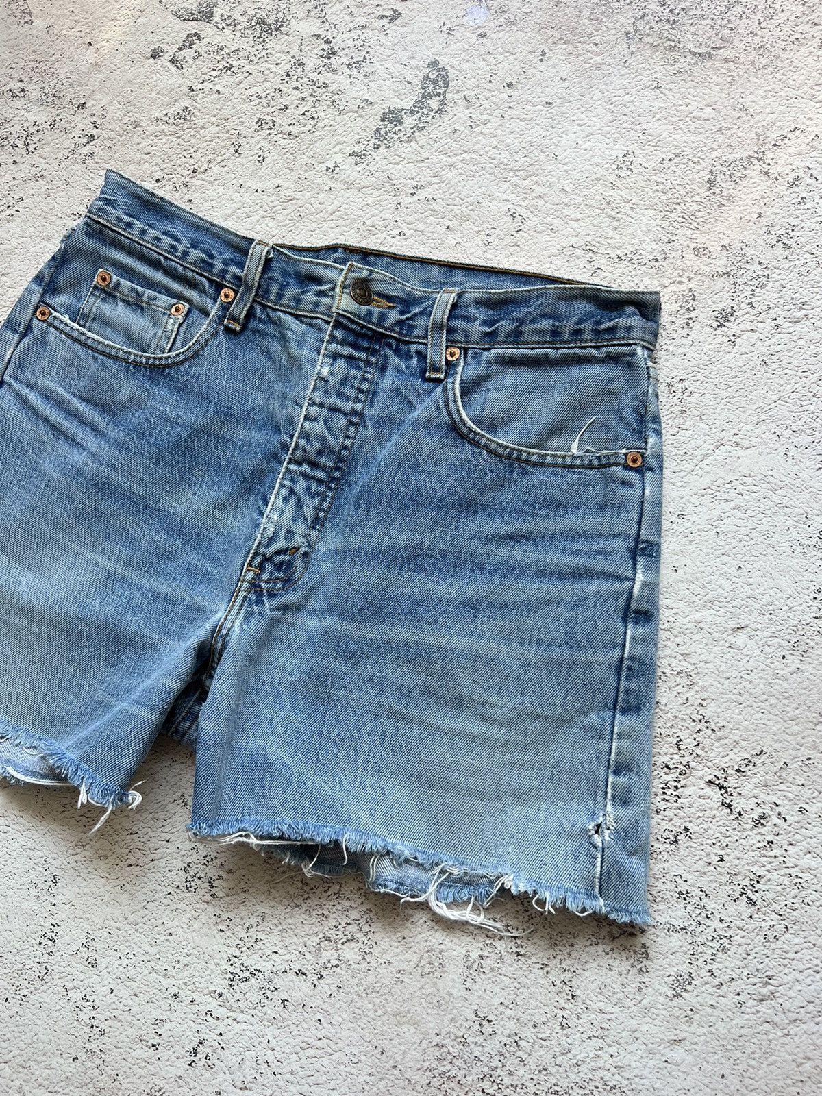 Levi's × Vintage Distressed Vintage Levis 615 Faded Shorts Blue / Orangey Tab Size US 32 / EU 48 - 5 Thumbnail