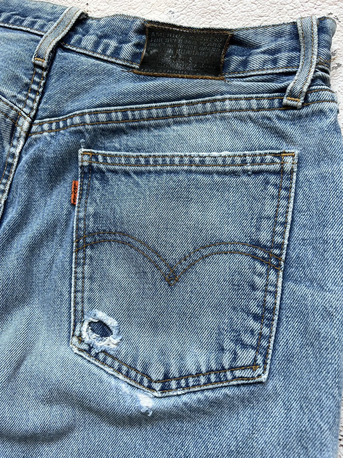 Levi's × Vintage Distressed Vintage Levis 615 Faded Shorts Blue / Orangey Tab Size US 32 / EU 48 - 3 Thumbnail