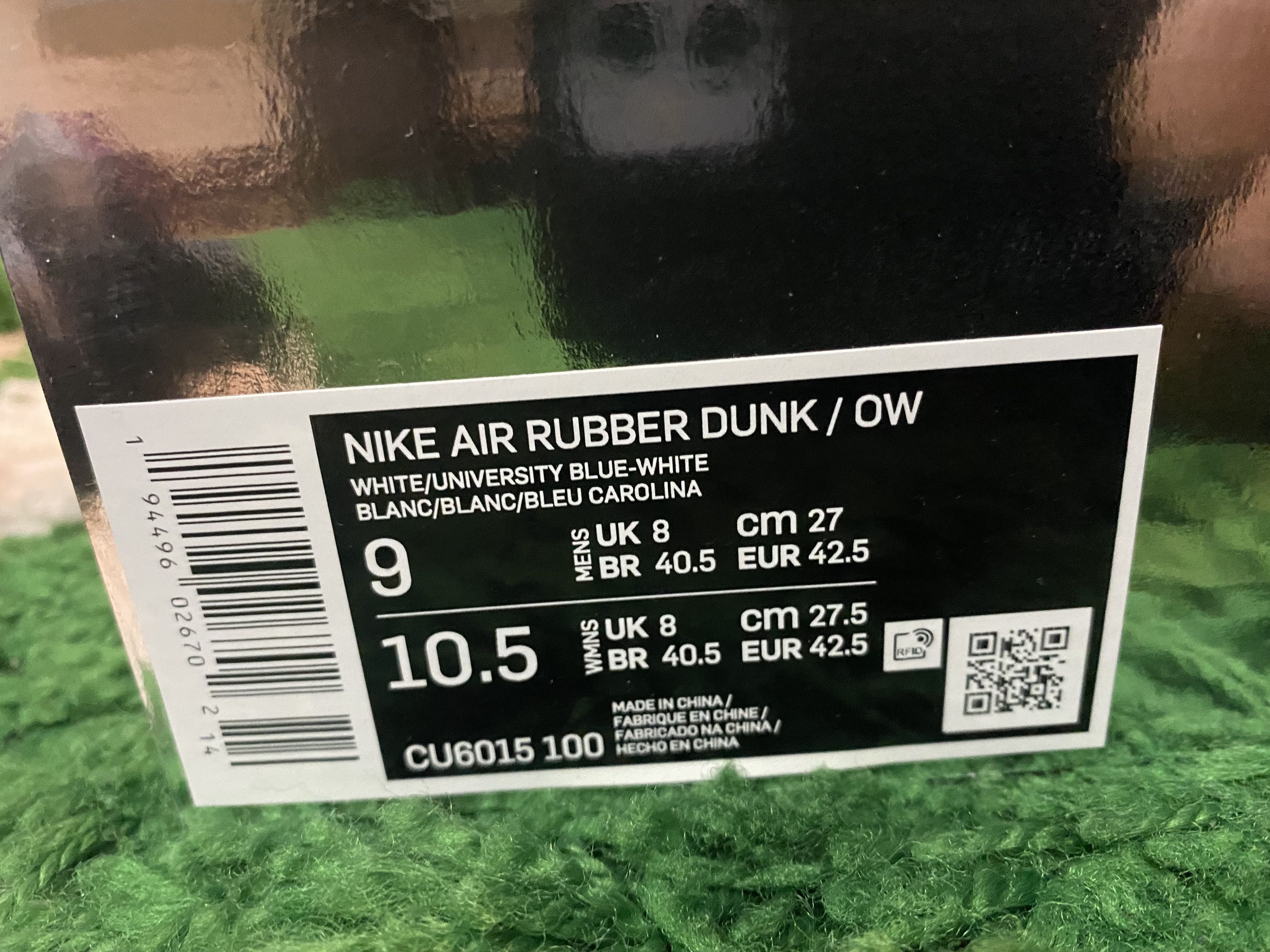 Nike × Off-White Rubber Dunk - UNC Size US 9 / EU 42 - 11 Thumbnail