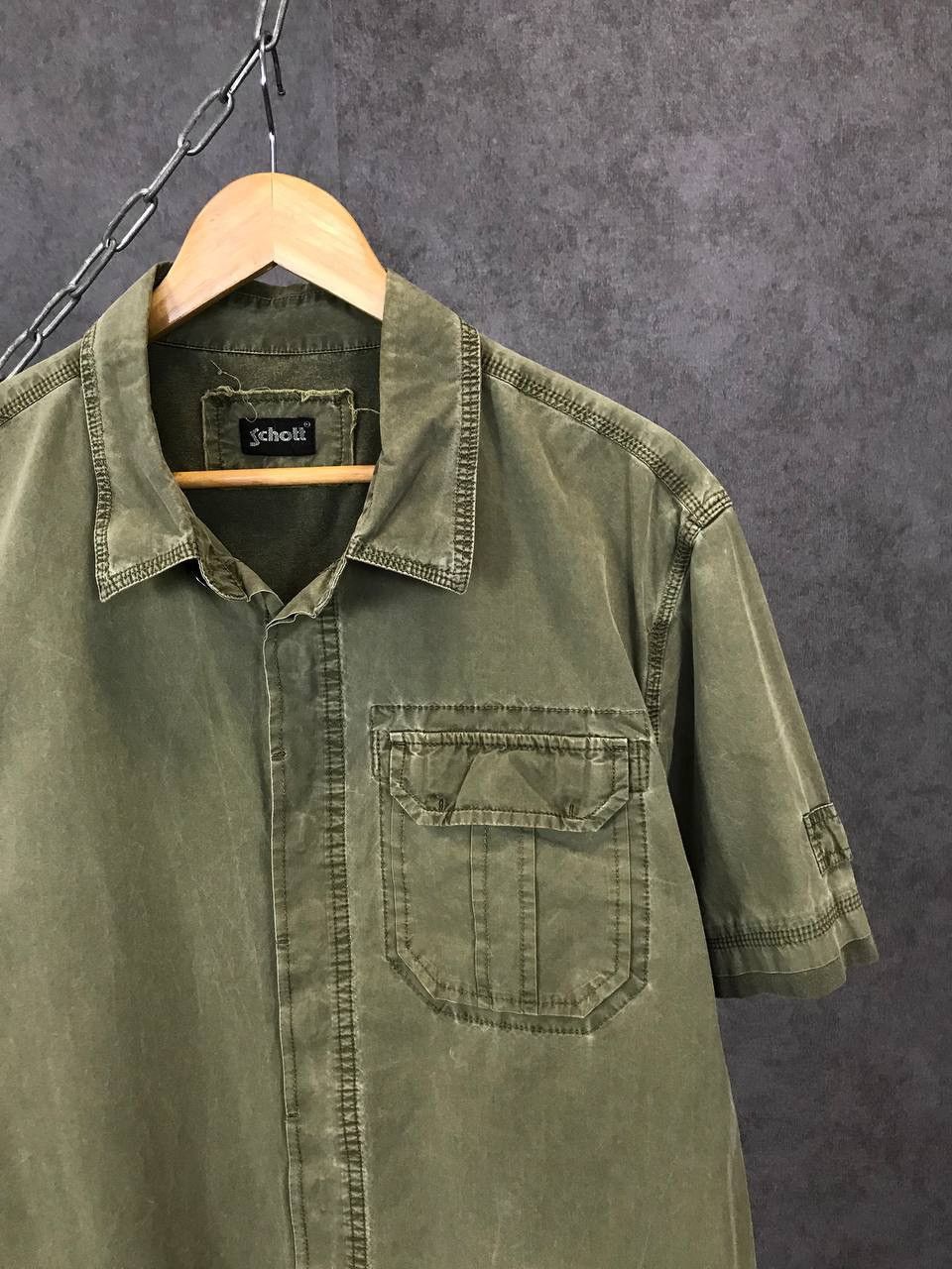 Schott Schott vintage military big logo shirt Size US L / EU 52-54 / 3 - 2 Thumbnail