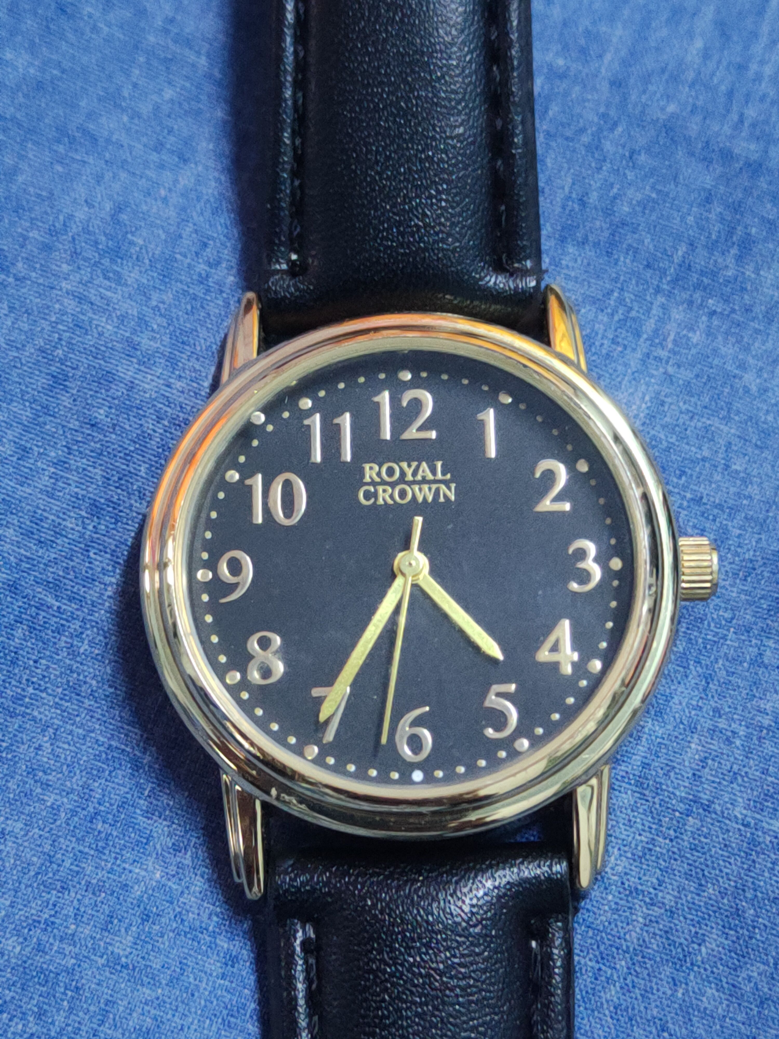 Vintage Royal Crown Analog Black Water Resistant Watch #J044S Size ONE SIZE - 6 Thumbnail