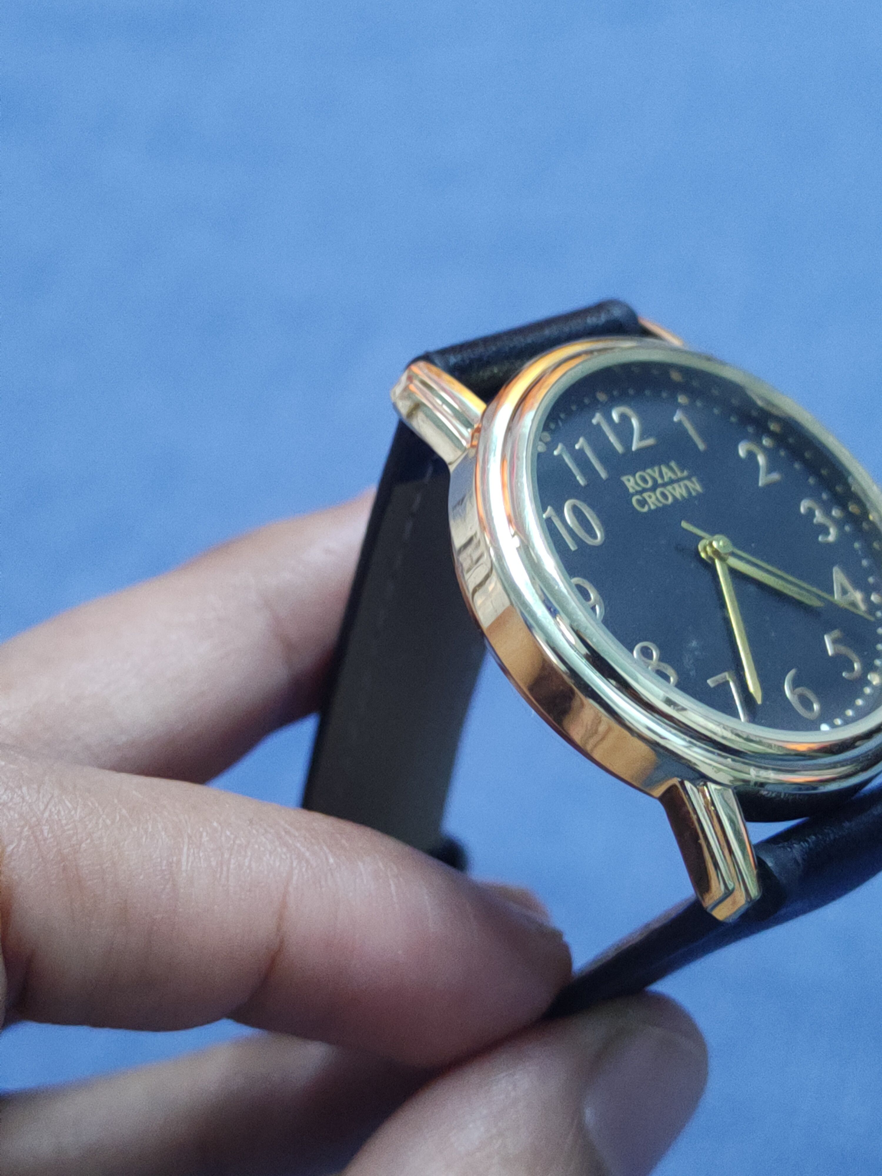 Vintage Royal Crown Analog Black Water Resistant Watch #J044S Size ONE SIZE - 3 Thumbnail