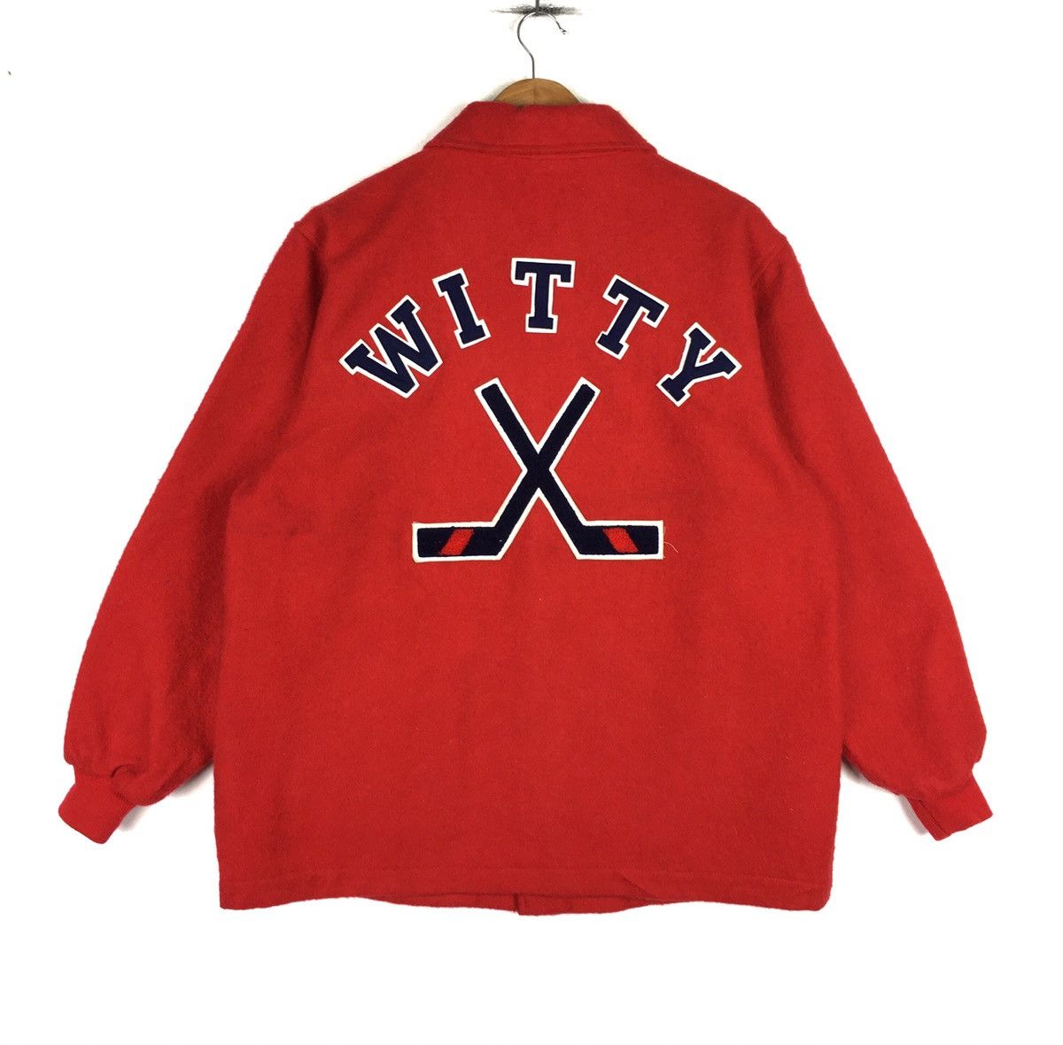 NHL × Vintage Vintage WITTY Jacket Wool Hockey Ice Streetwear Size US L / EU 52-54 / 3 - 1 Thumbnail