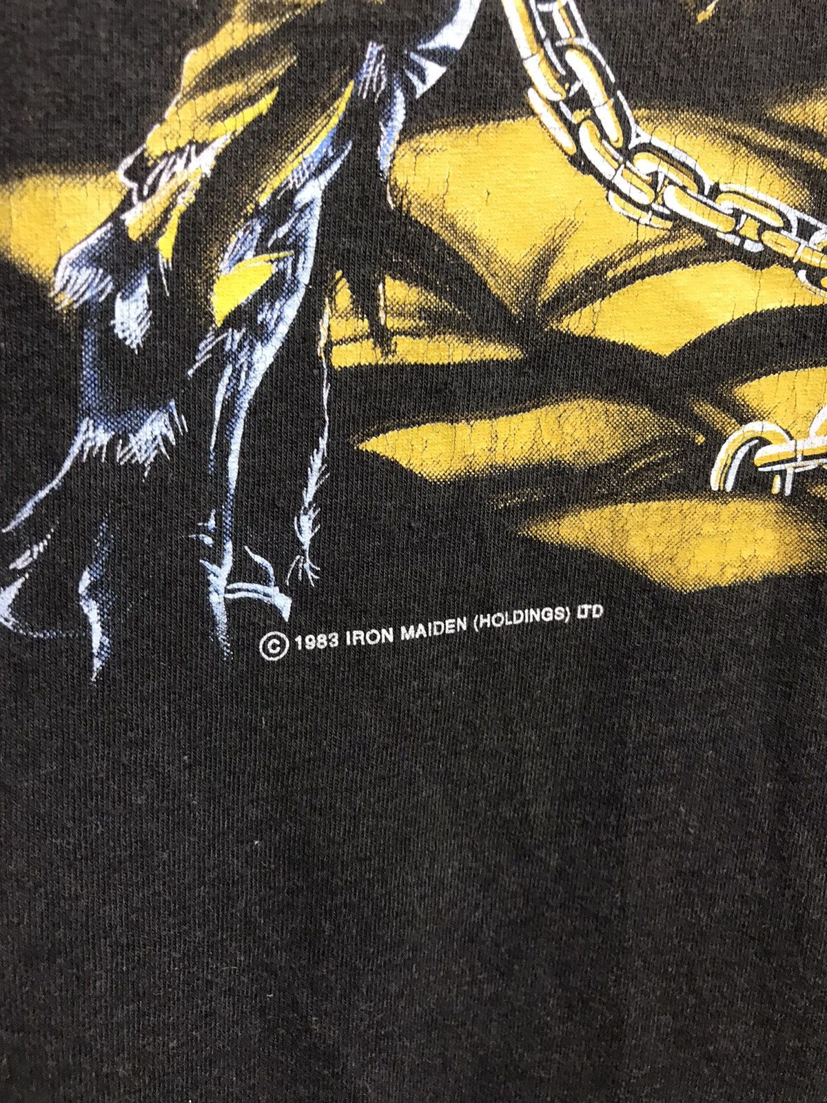 Band Tees × Iron Maiden × Vintage Vintage 80s Iron maiden 1983 band rock tee Size US L / EU 52-54 / 3 - 4 Thumbnail