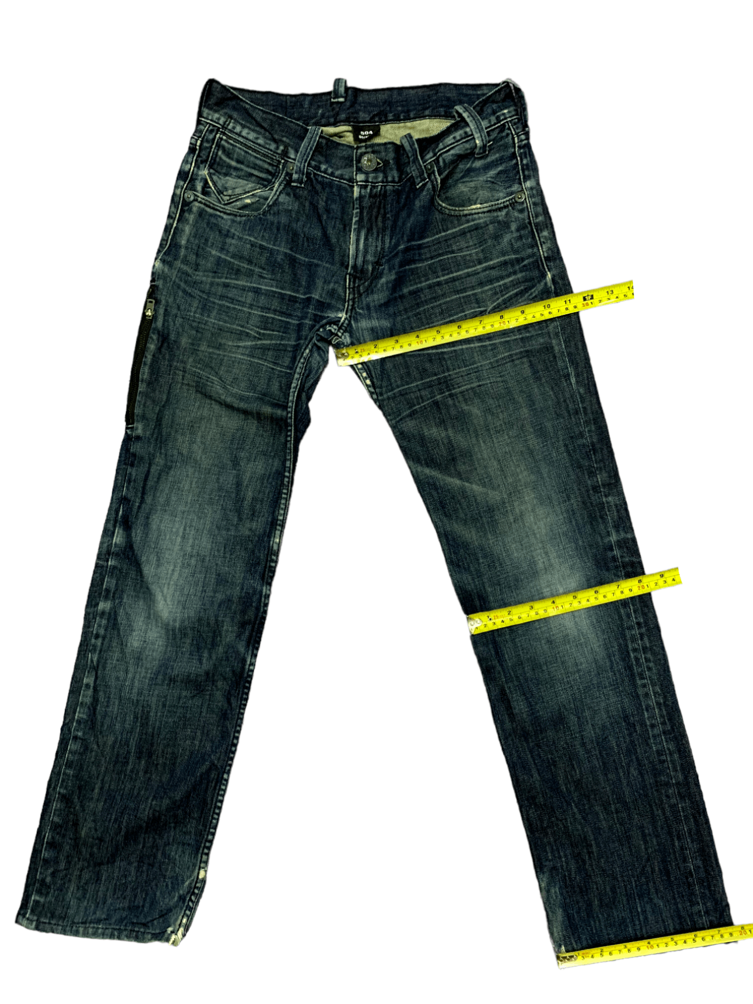 Levi's Vintage Levis 504 Mud Wash Zipper Cargo Distressed Jeans Size US 30 / EU 46 - 16 Thumbnail