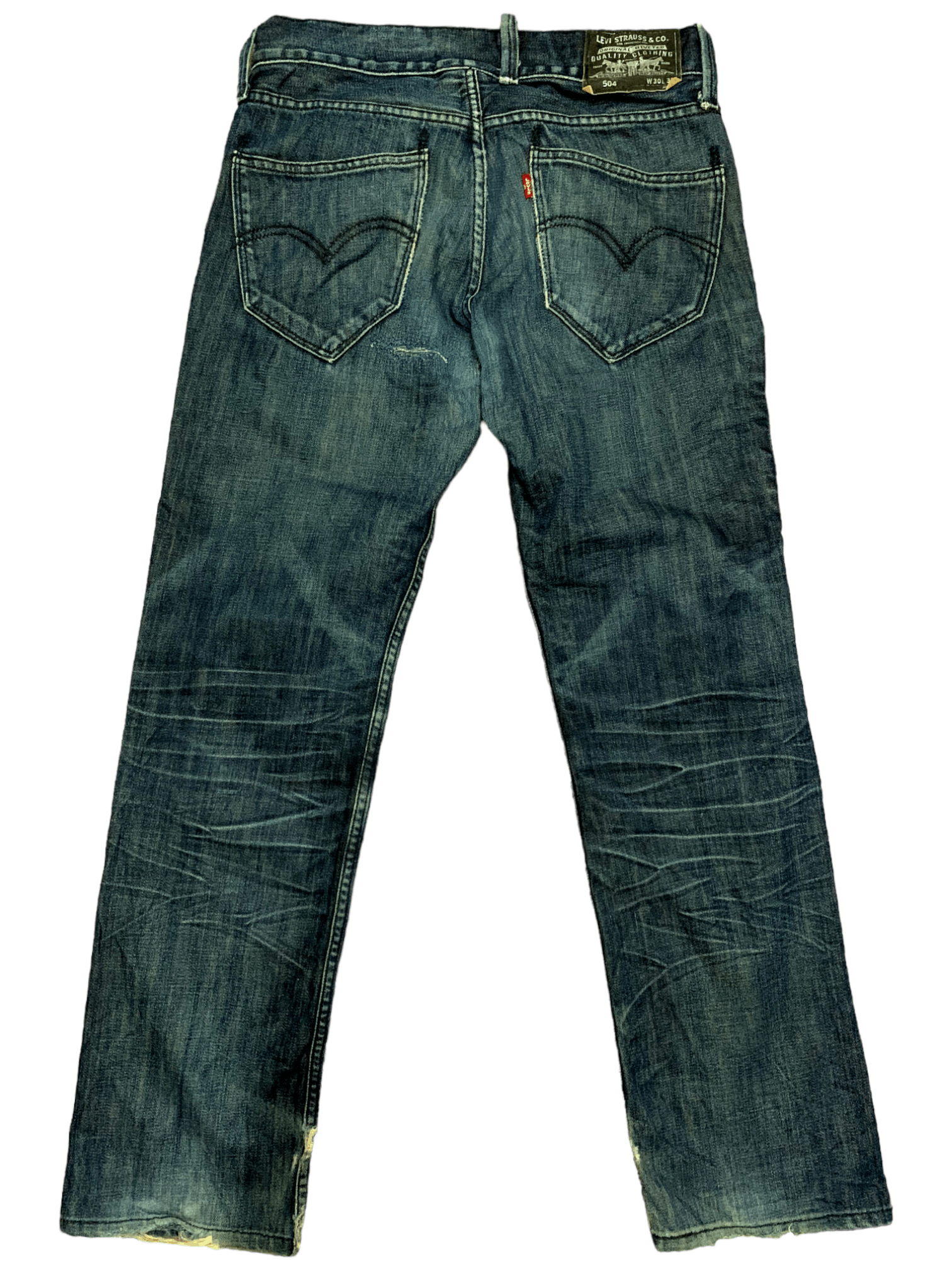 Levi's Vintage Levis 504 Mud Wash Zipper Cargo Distressed Jeans Size US 30 / EU 46 - 2 Thumbnail