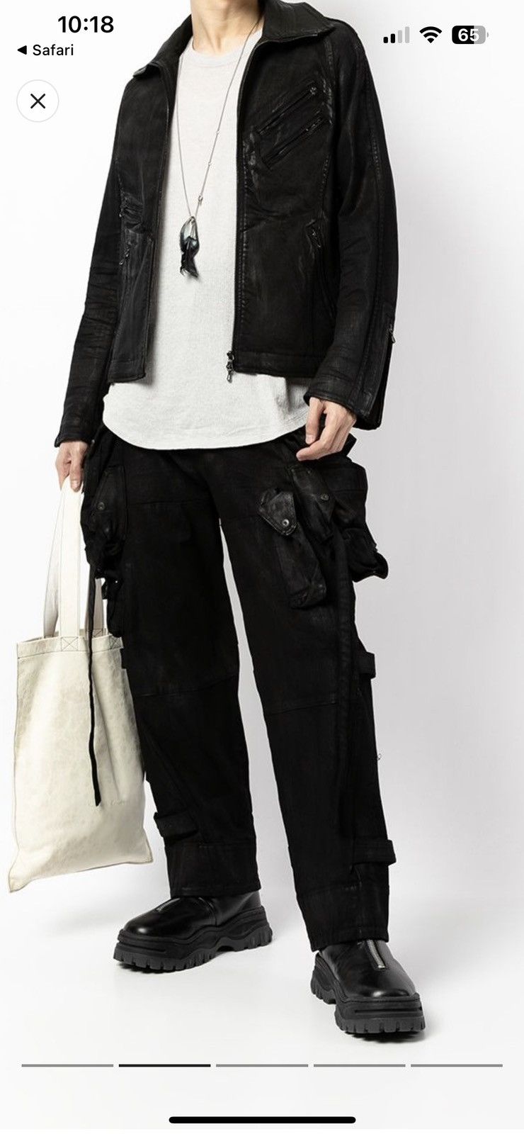 Julius Julius Gas Mask Cargos Waxed Denim Permanent Size US 34 / EU 50 - 2 Thumbnail