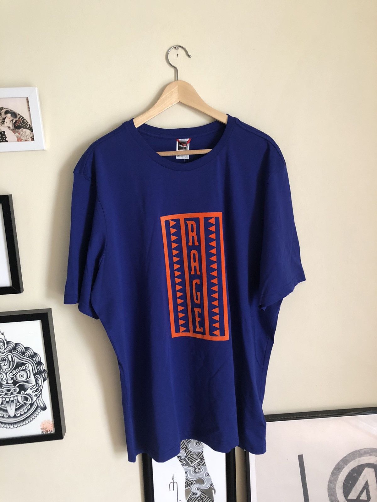 image of The North Face Tnf Mountain Rage Collection Logo T-Shirt in Blue, Men's (Size XL)