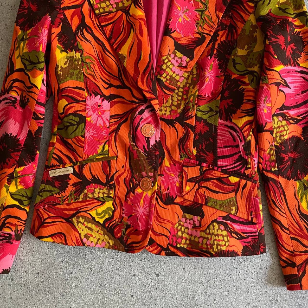 90s D&G Dolce Gabbana Retro Multicolour Floral Blazer