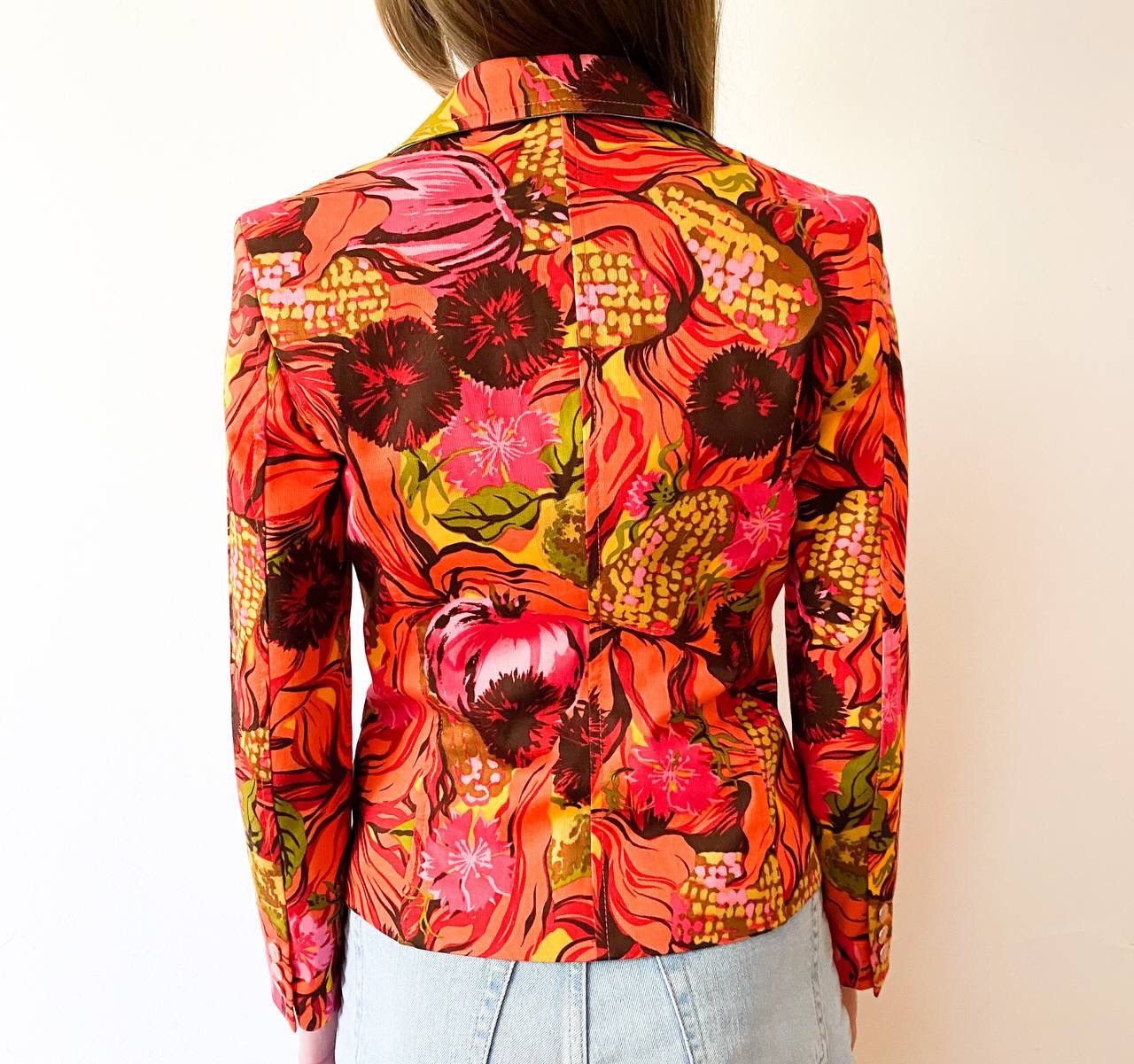 90s D&G Dolce Gabbana Retro Multicolour Floral Blazer