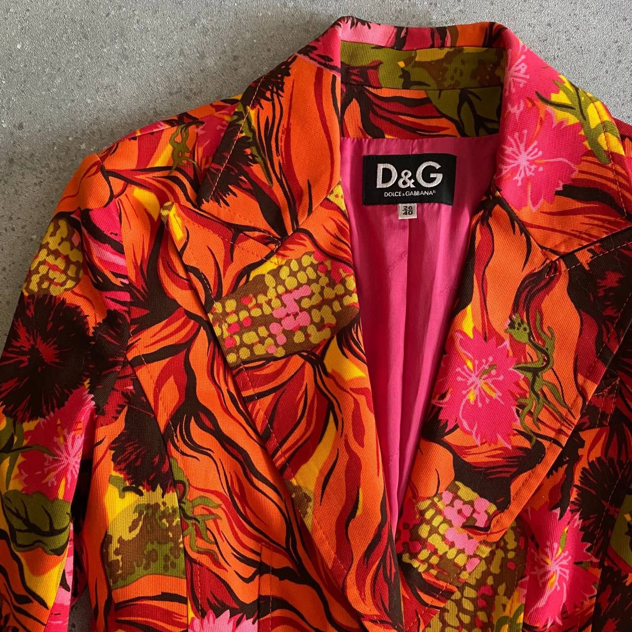 90s D&G Dolce Gabbana Retro Multicolour Floral Blazer