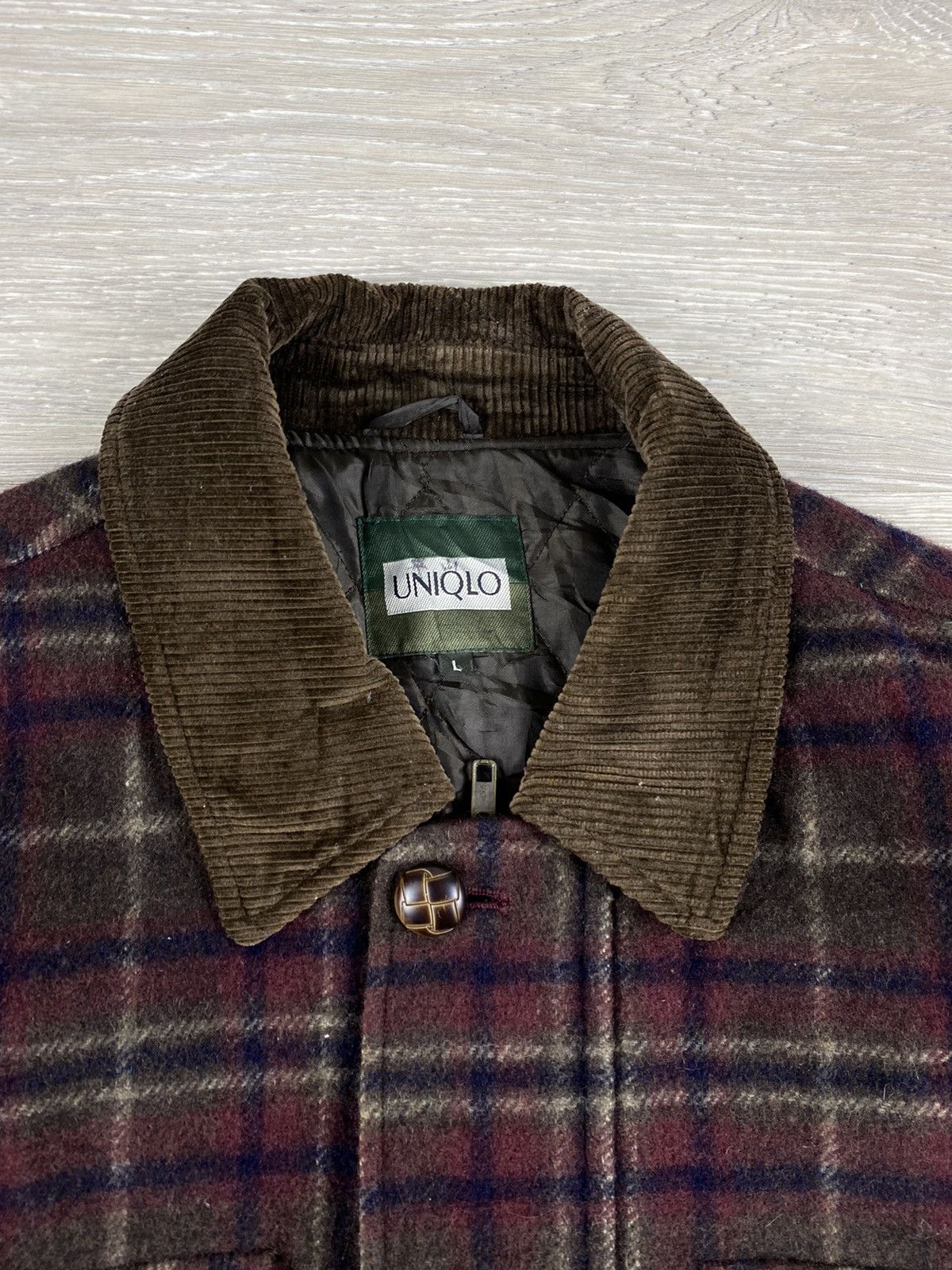 Uniqlo Vintage 90s Uniqlo Green Tab Checkered Wool Jacket Size US L / EU 52-54 / 3 - 3 Thumbnail