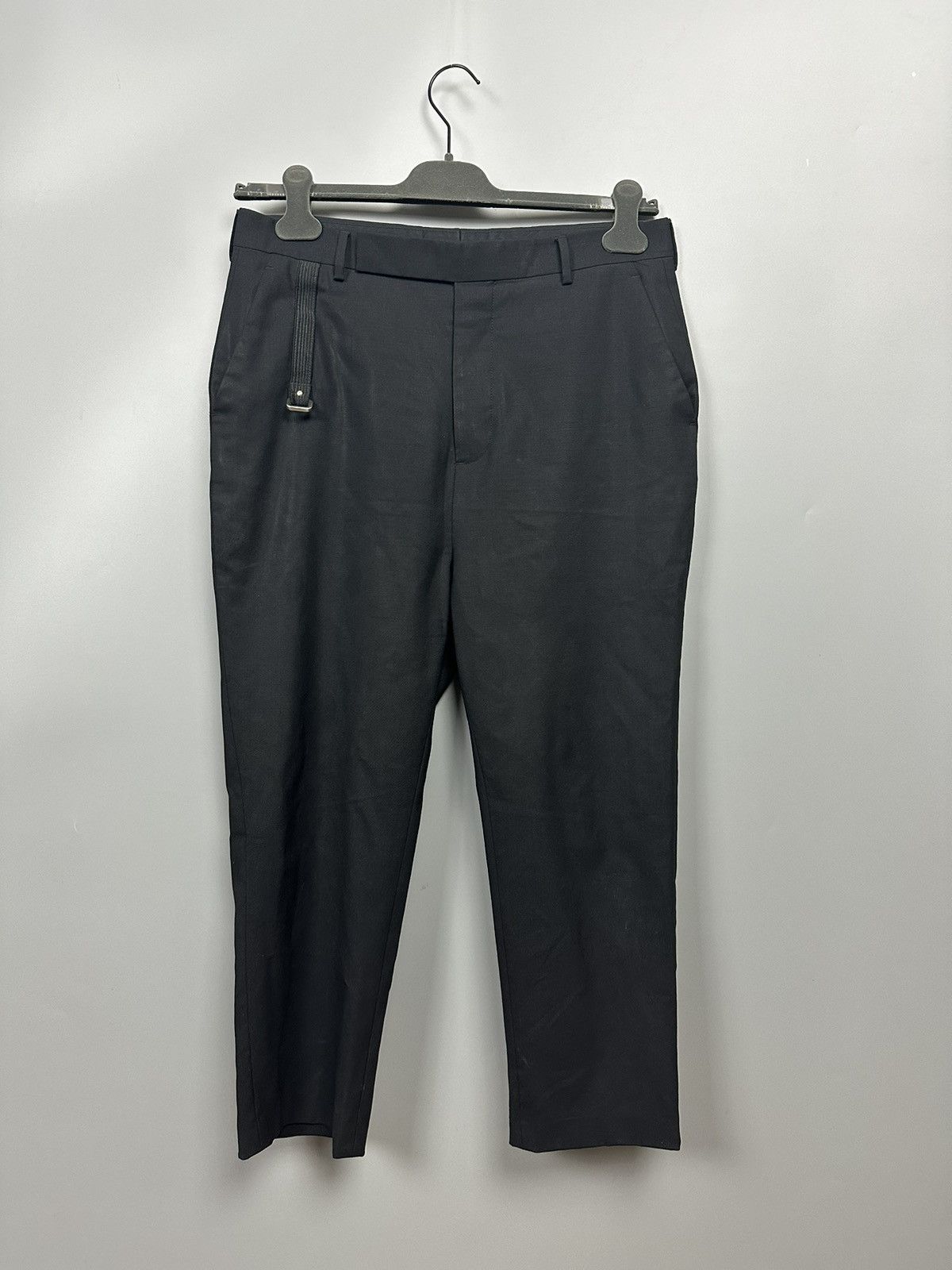 Pre-owned Rick Owens Ss19 ‘babel' Embellished Wool Cropped Astaire Trousers In Black