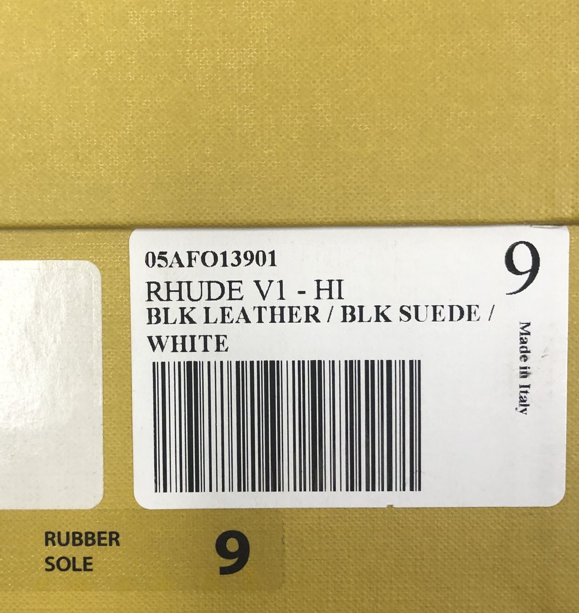 Rhude V1 - HI Black Leather & Suede - New Size US 9 / EU 42 - 7 Thumbnail
