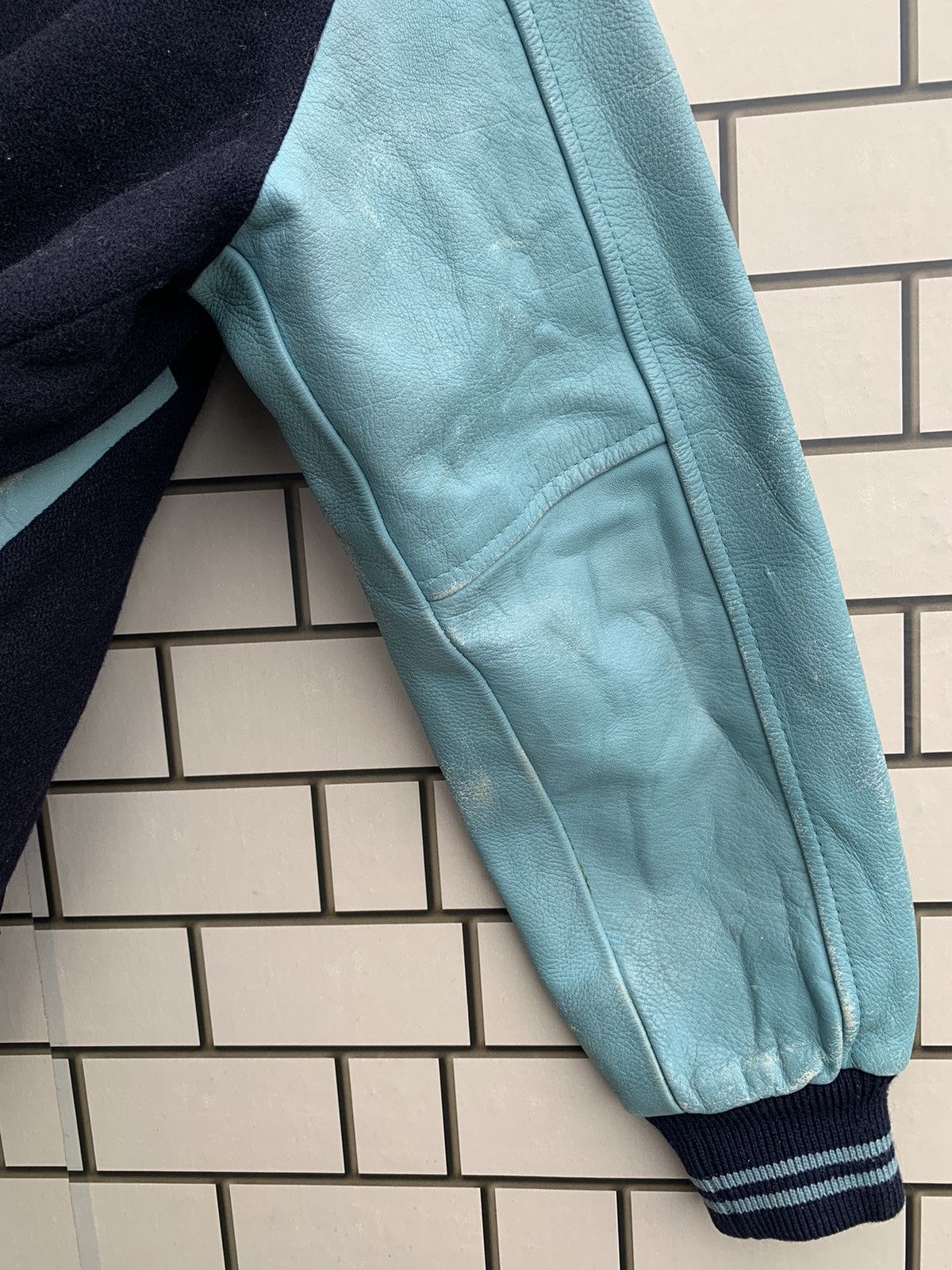 Macbeth × Vintage 🔥Vintage Macbeth Varsity Leather Bomber Jacket Size US M / EU 48-50 / 2 - 18 Thumbnail