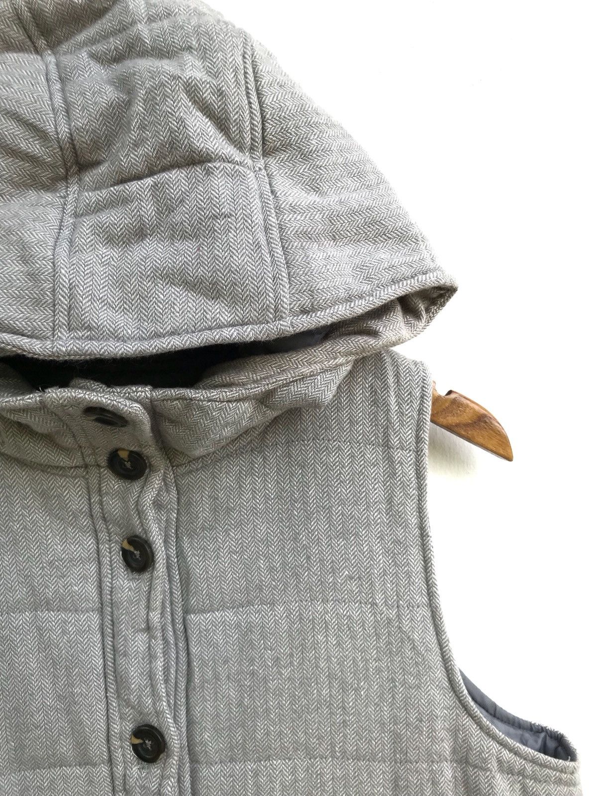 Harris Tweed Harris Tweed x Natural Palette Quilted Hoodie Sleeveless Size US L / EU 52-54 / 3 - 3 Thumbnail