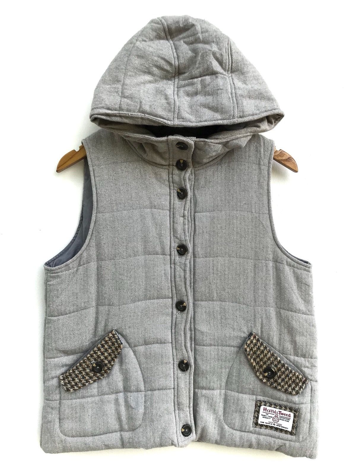 Harris Tweed Harris Tweed x Natural Palette Quilted Hoodie Sleeveless Size US L / EU 52-54 / 3 - 1 Thumbnail