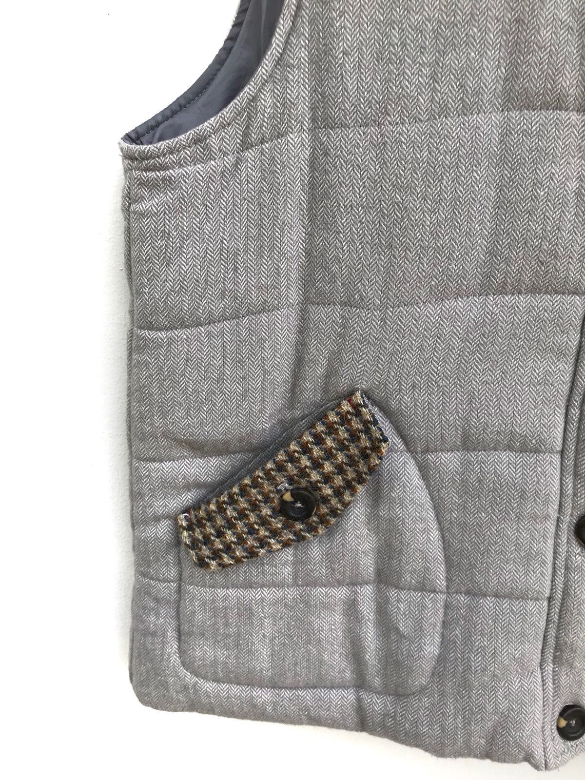 Harris Tweed Harris Tweed x Natural Palette Quilted Hoodie Sleeveless Size US L / EU 52-54 / 3 - 6 Thumbnail