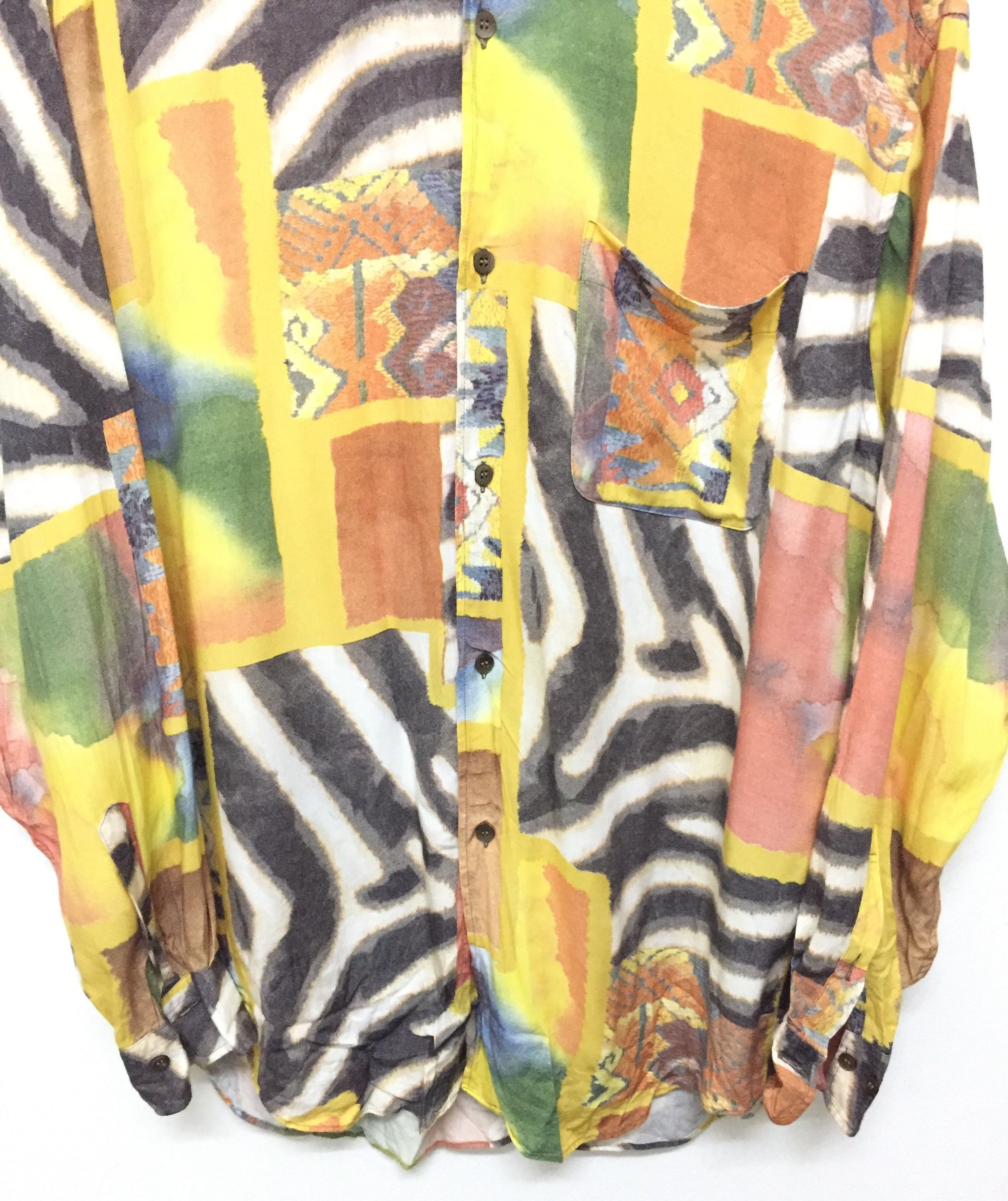 Yoshiyuki Konishi 90's JUN MEN crazy zebra abstract rayon Yohji yamamoto Size US L / EU 52-54 / 3 - 4 Thumbnail