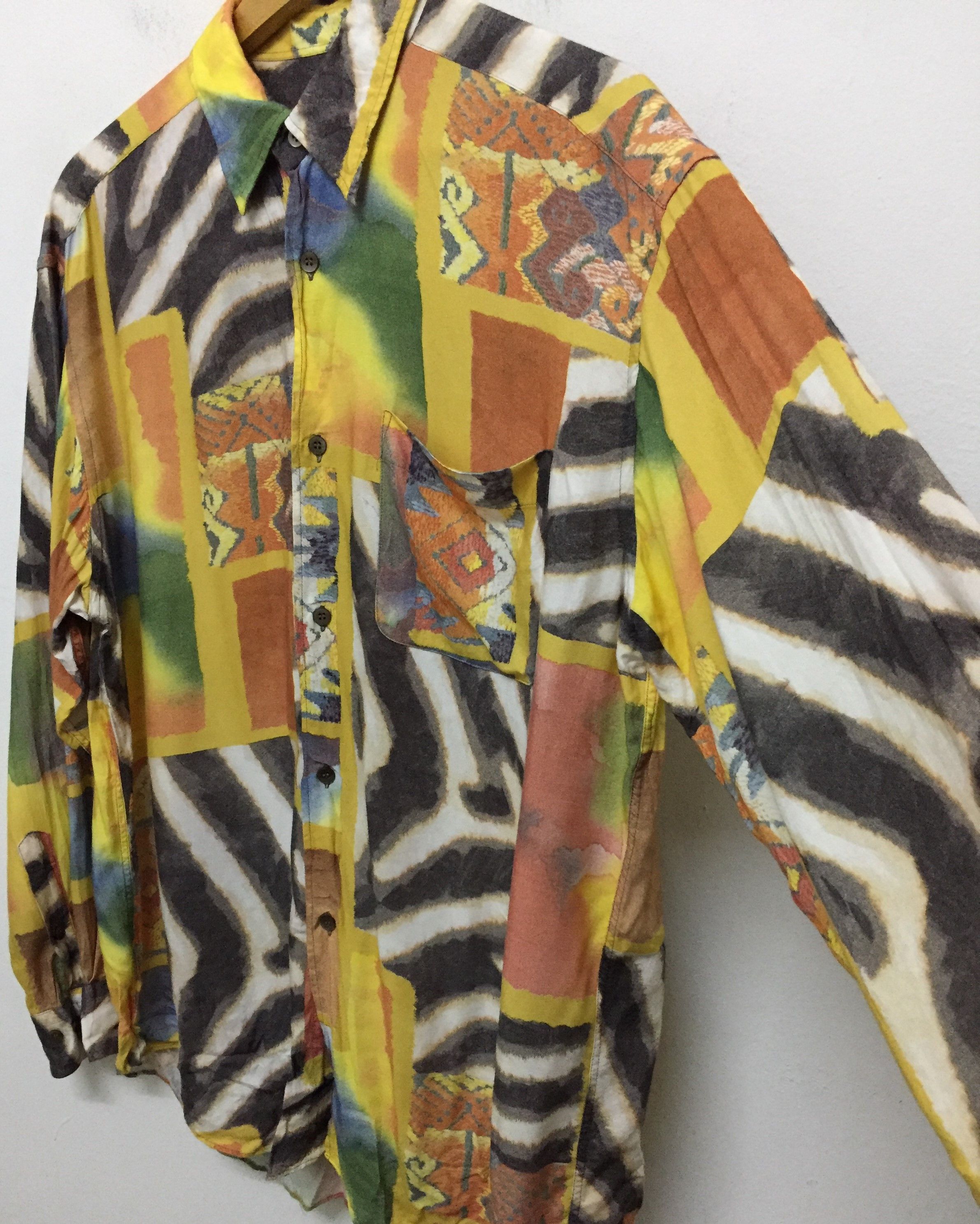Yoshiyuki Konishi 90's JUN MEN crazy zebra abstract rayon Yohji yamamoto Size US L / EU 52-54 / 3 - 5 Thumbnail