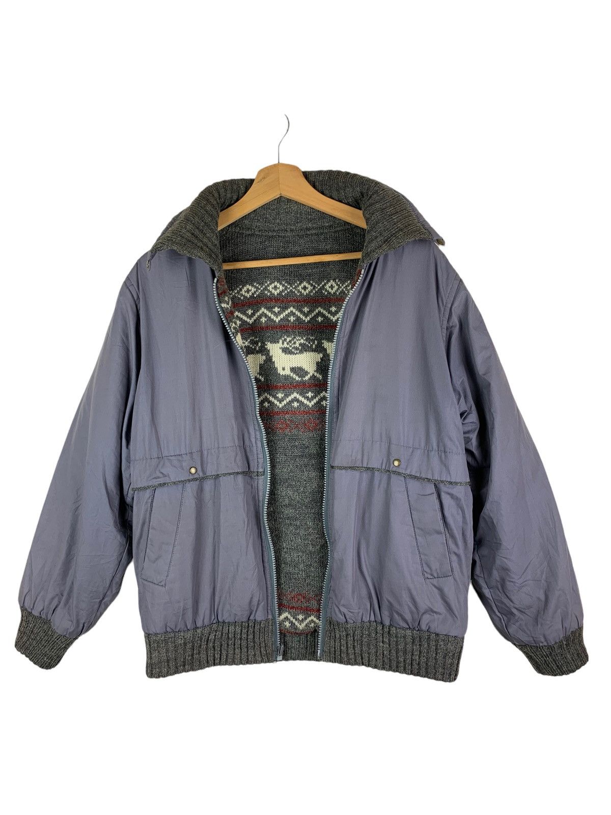 Japanese Brand × Vintage Vintage Japanese Brand Branton Reversible Bomber WoolJacket Size US M / EU 48-50 / 2 - 19 Thumbnail