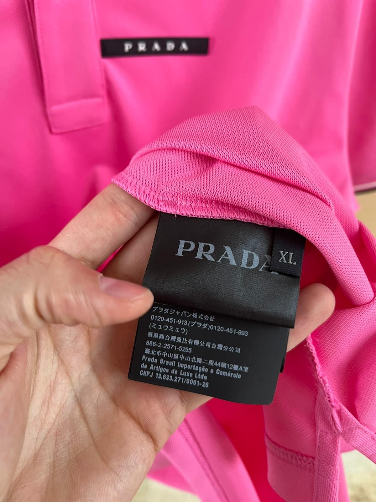 Prada Pink Logo Polo in Pink Size US XL / EU 56 / 4 - 10 Thumbnail