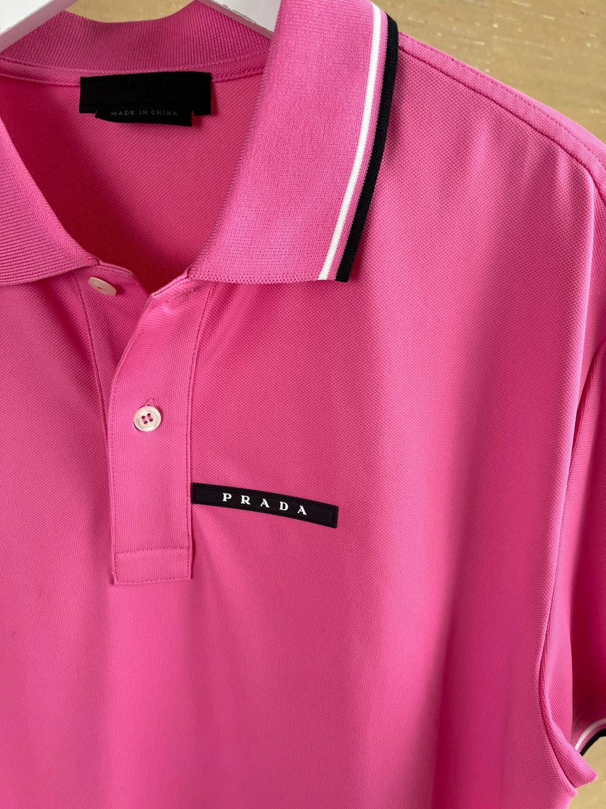 Prada Pink Logo Polo in Pink Size US XL / EU 56 / 4 - 4 Thumbnail