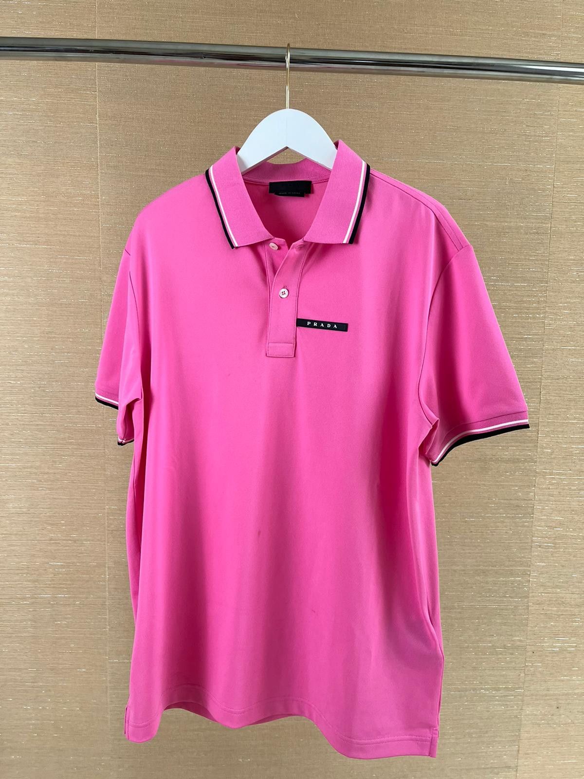 Prada Pink Logo Polo in Pink Size US XL / EU 56 / 4 - 2 Thumbnail