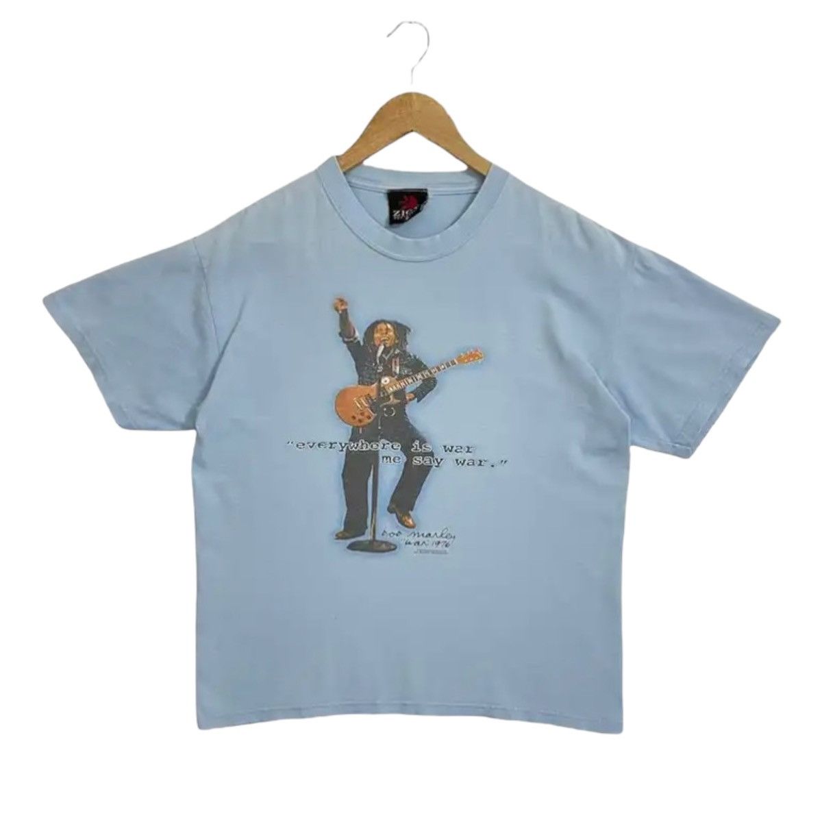 image of Band Tees x Vintage Bob Marley Tshirt Bandtees Streetwear in Blue, Men's (Size Medium)