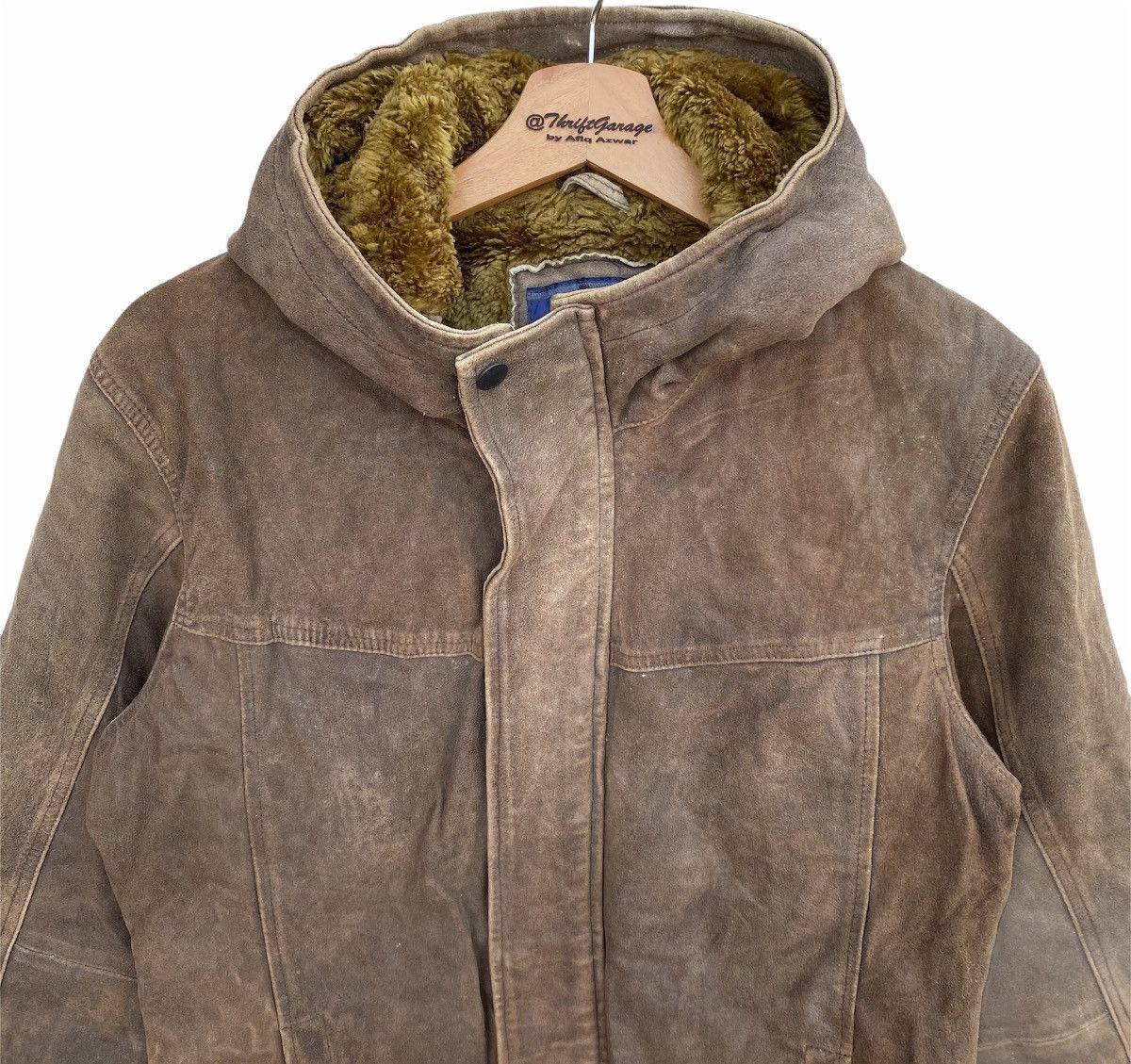 Japanese Brand Vintage On Board Hooded Leather Jacket Size US M / EU 48-50 / 2 - 2 Thumbnail