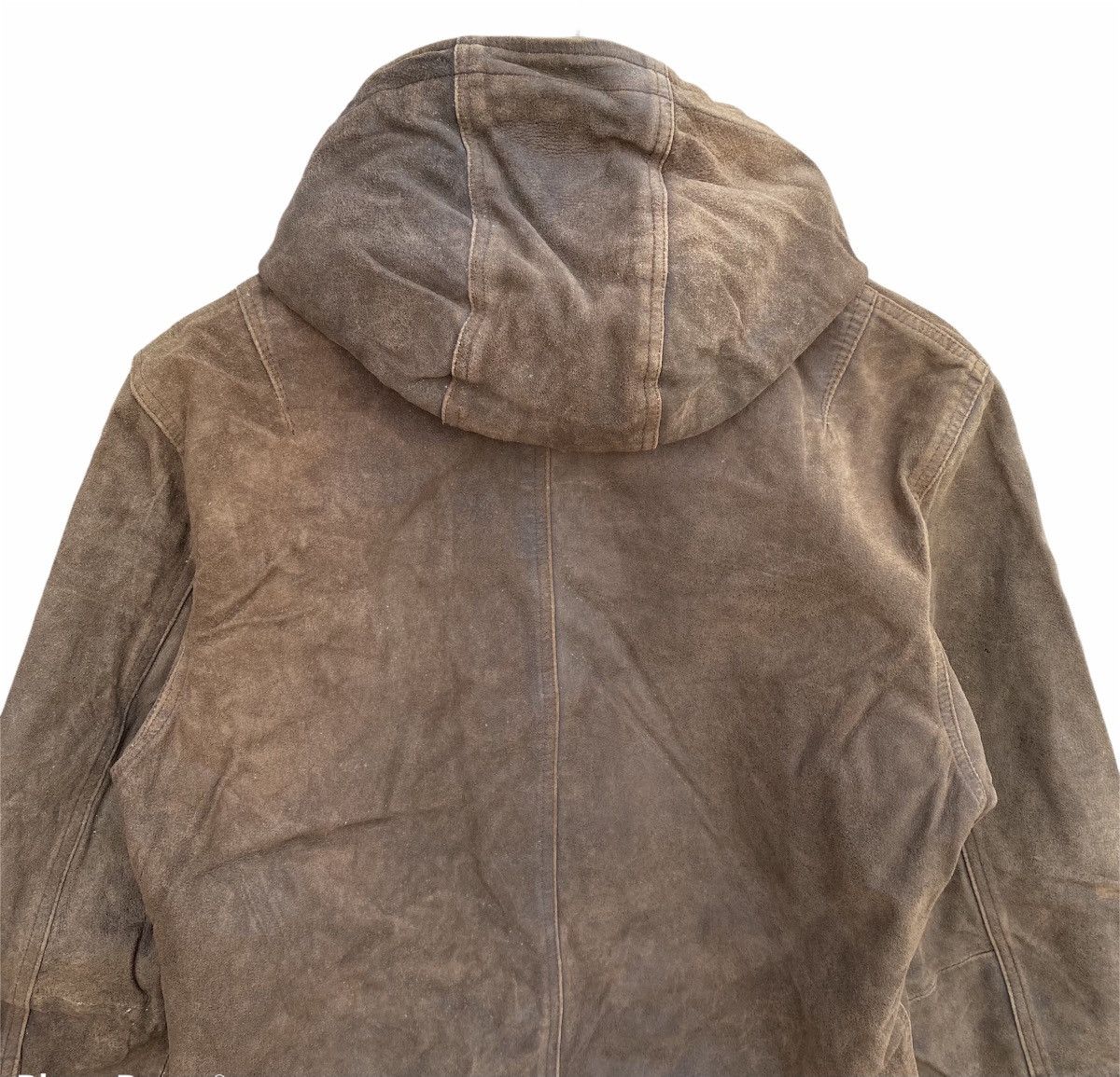Japanese Brand Vintage On Board Hooded Leather Jacket Size US M / EU 48-50 / 2 - 5 Thumbnail