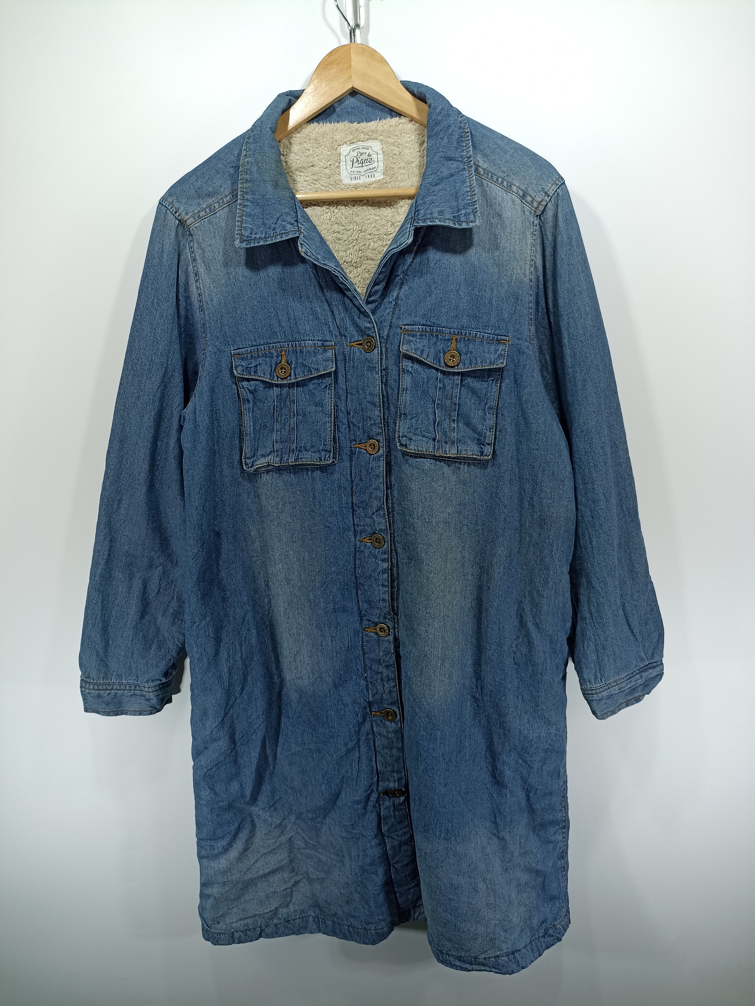 image of Pique Denim Lineng Fleece Parkas, Men's (Size Medium)