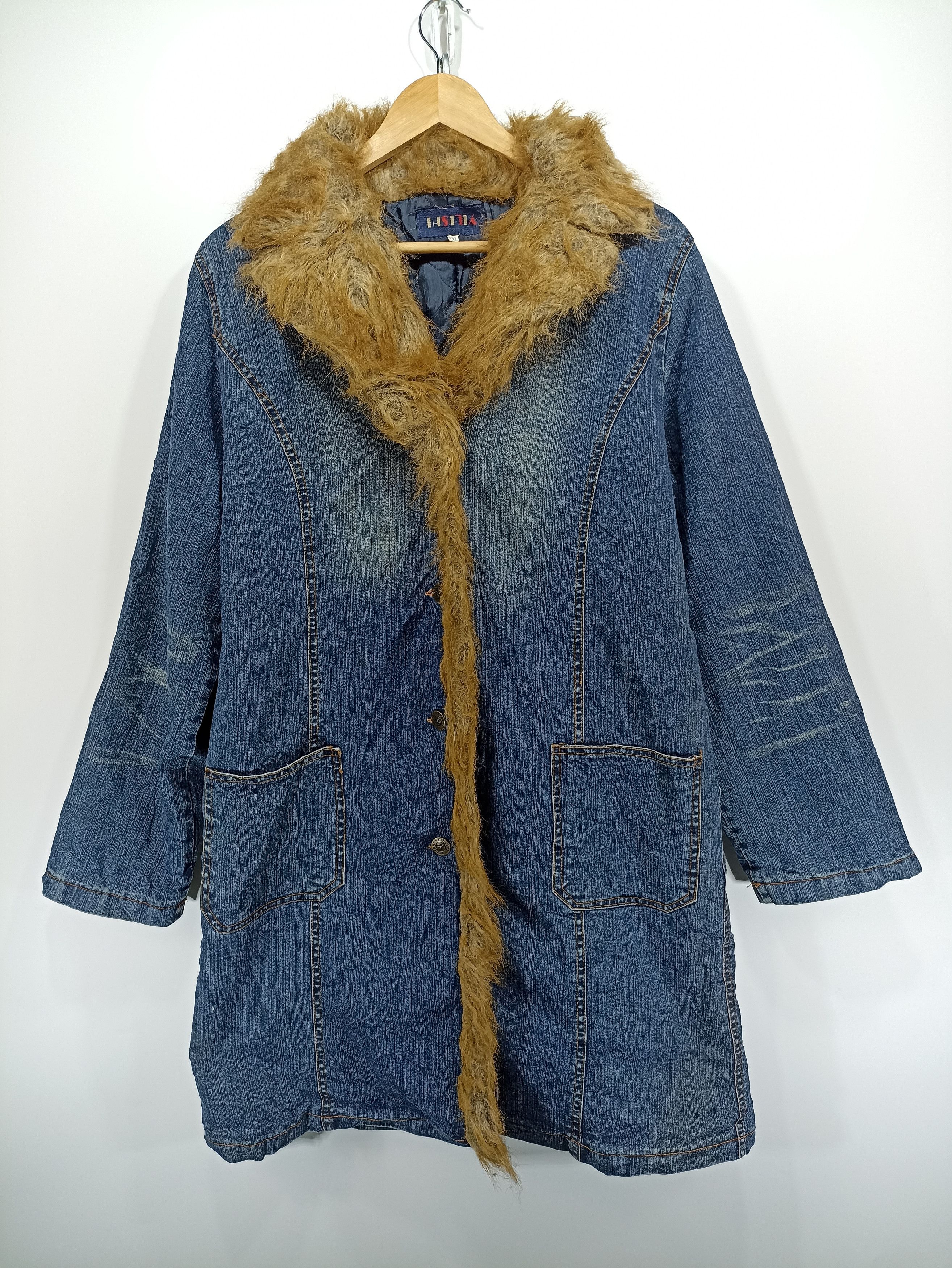 Image of Archival Clothing x If Six Was Nine Vintage Yilishi Fur Trim Denim Coat, Men's (Size Small)