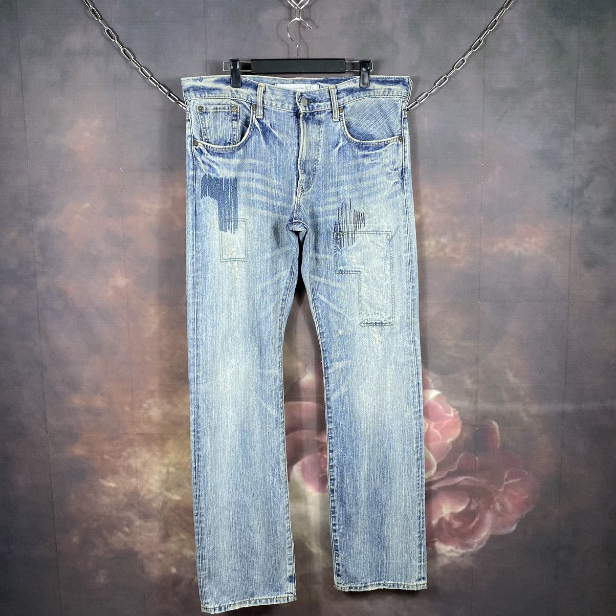 Edwin × Japanese Brand × Vintage Vintage Edwin Xv Distressed Zigzag Denim Jeans Size US 35 - 1 Thumbnail