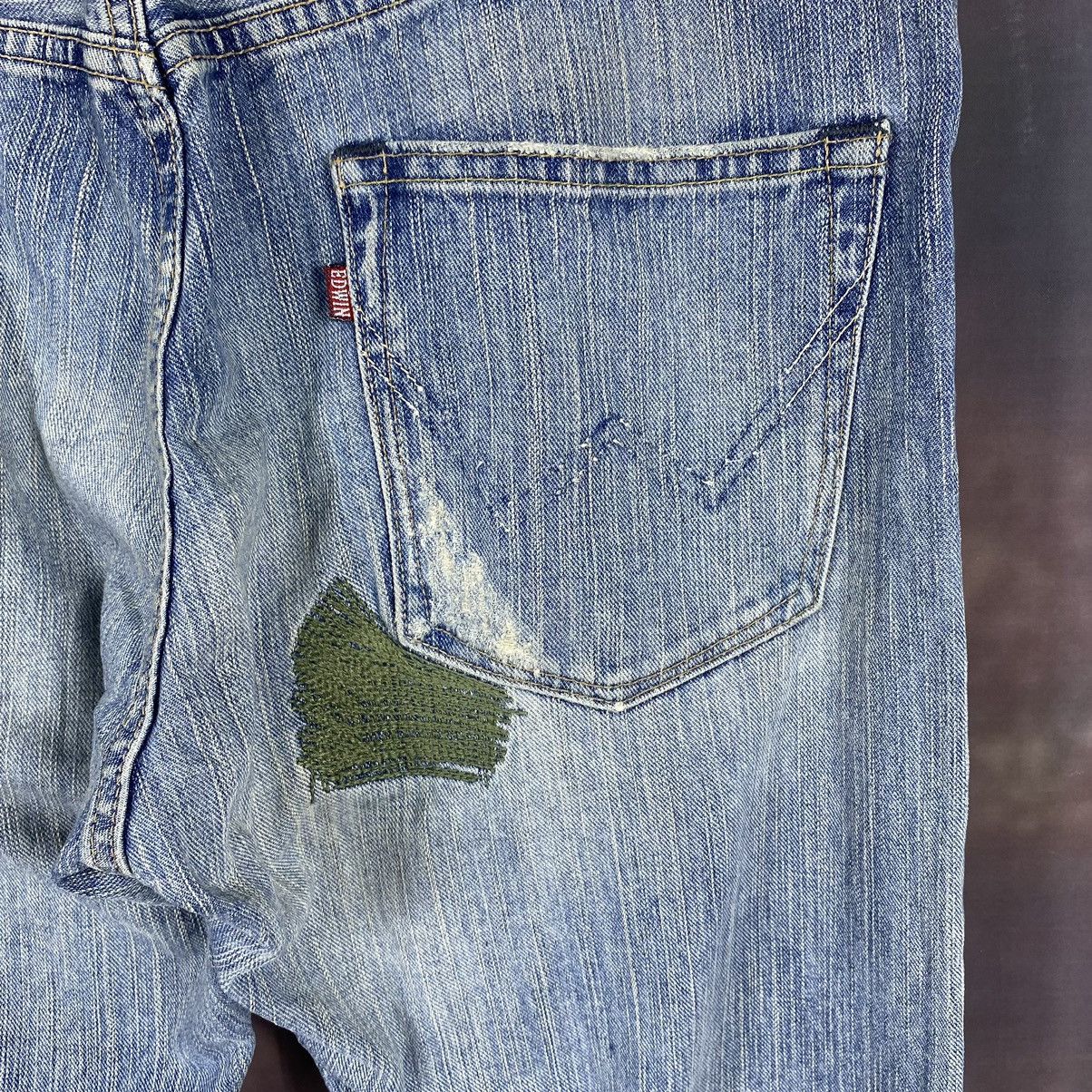 Edwin × Japanese Brand × Vintage Vintage Edwin Xv Distressed Zigzag Denim Jeans Size US 35 - 8 Thumbnail