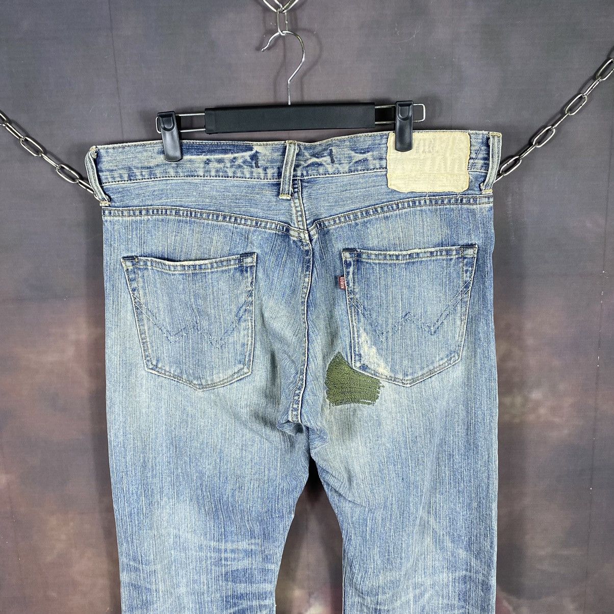 Edwin × Japanese Brand × Vintage Vintage Edwin Xv Distressed Zigzag Denim Jeans Size US 35 - 2 Thumbnail