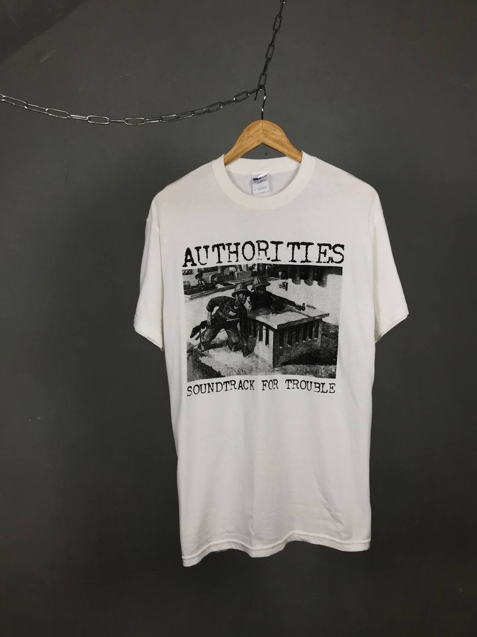 Authorities Soundtrack for Trouble vintage rock band tee