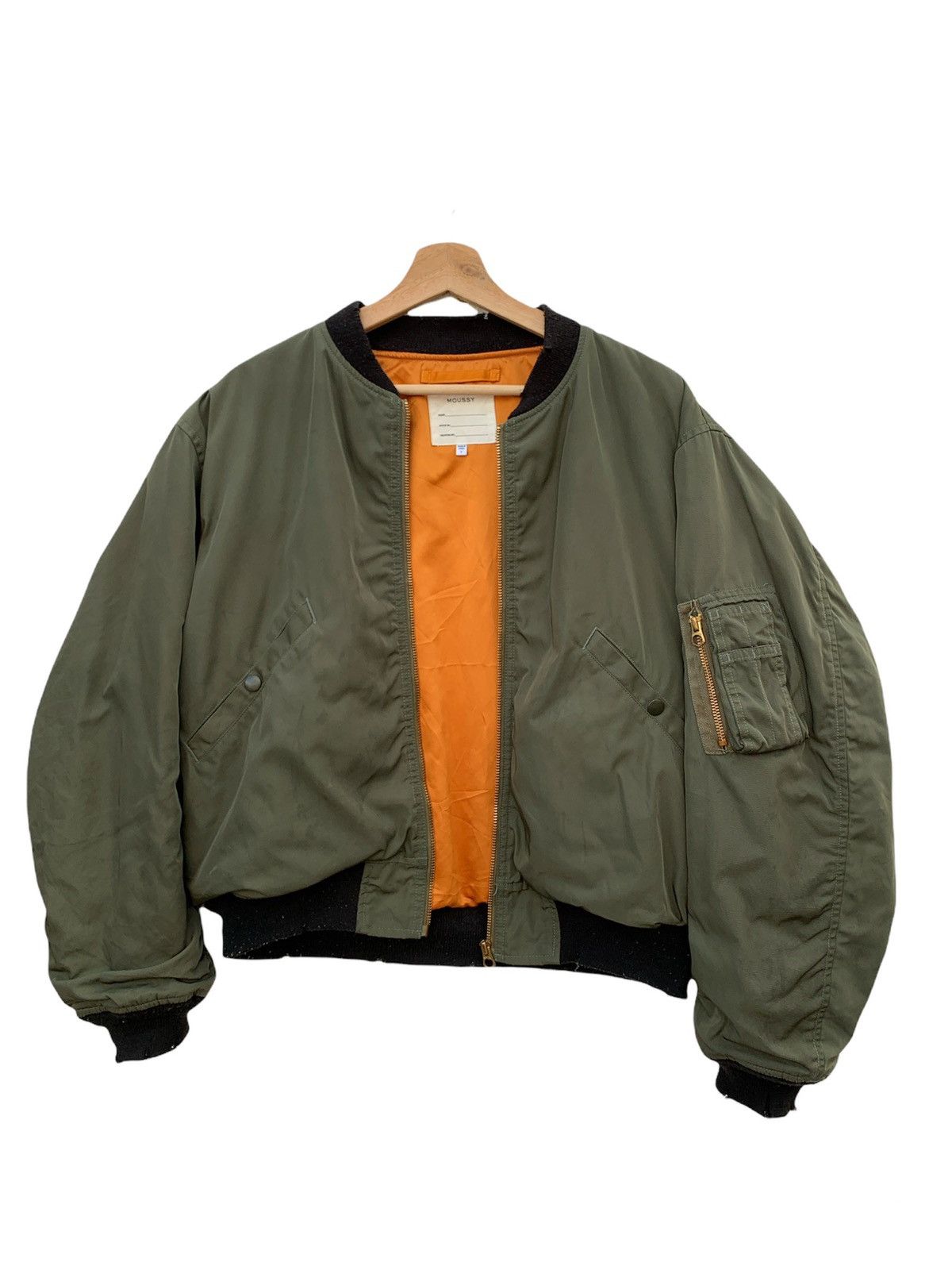 Japanese Brand Moussy Distressed Alpha Bomber Jacket