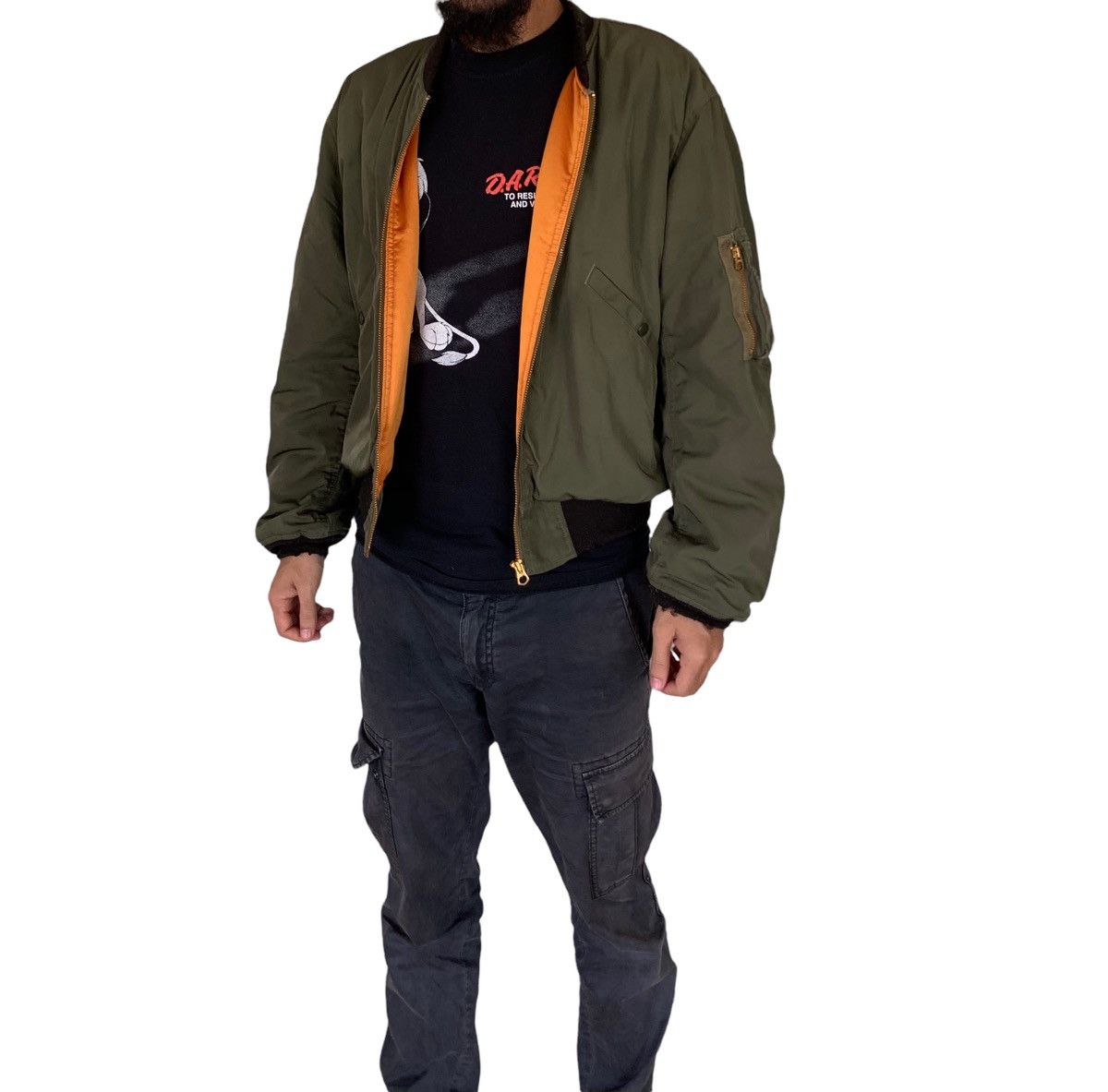 Alpha Industries Japanese Brand Moussy Distressed Alpha Bomber Jacket Size US M / EU 48-50 / 2 - 22 Thumbnail