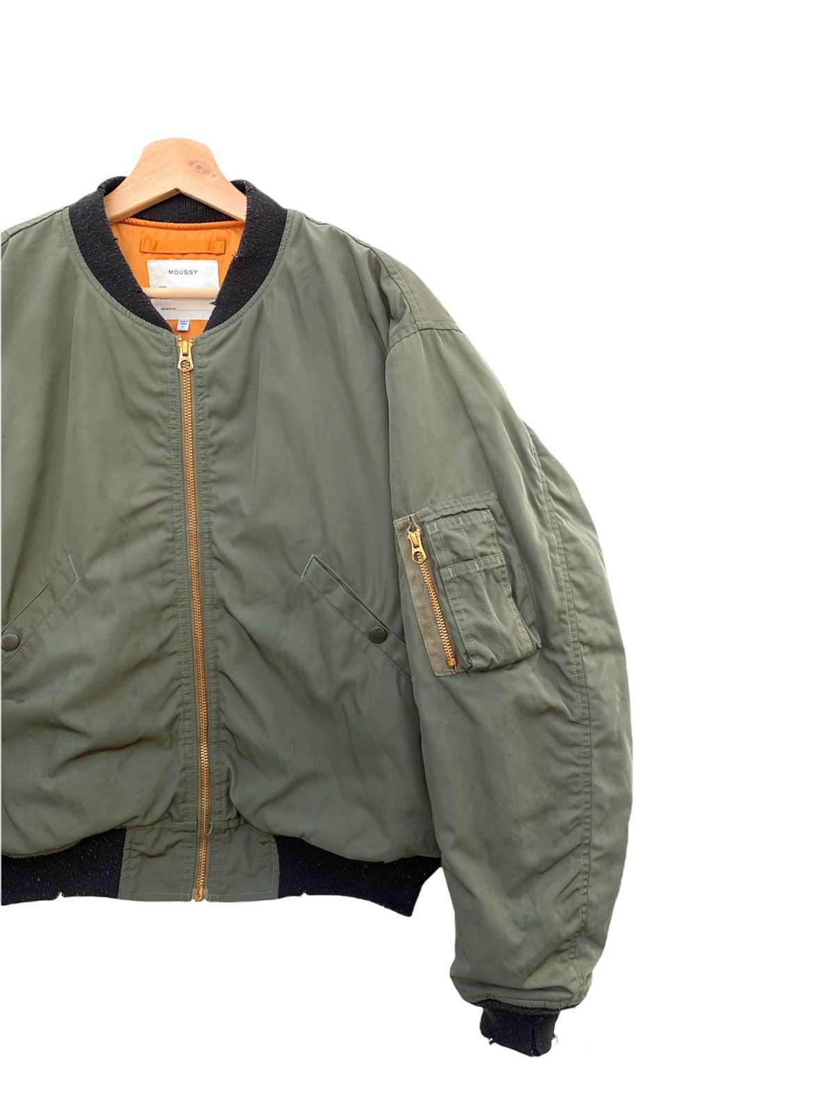 Alpha Industries Japanese Brand Moussy Distressed Alpha Bomber Jacket Size US M / EU 48-50 / 2 - 5 Thumbnail
