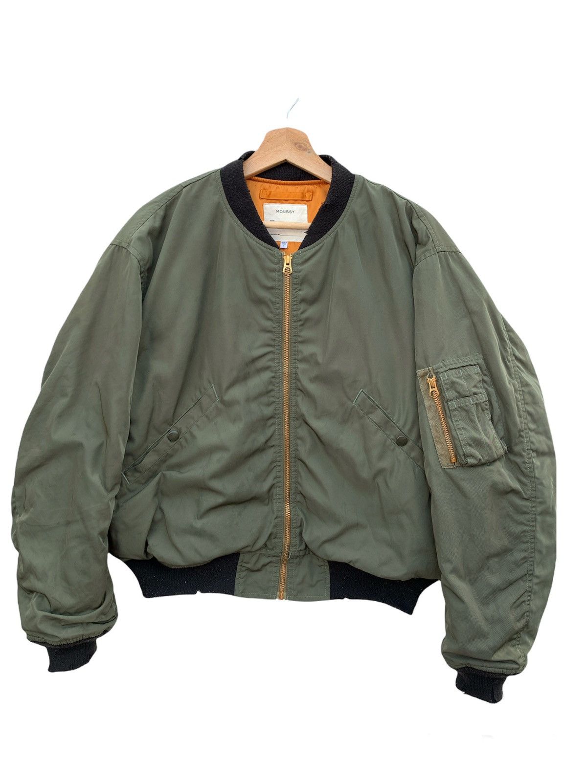Alpha Industries Japanese Brand Moussy Distressed Alpha Bomber Jacket Size US M / EU 48-50 / 2 - 2 Thumbnail