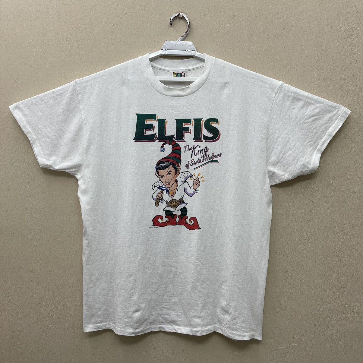 Vintage Vintage 90s Studio 4 East Elfis The King Of Santa's Helpers Size US XL / EU 56 / 4 - 1 Thumbnail