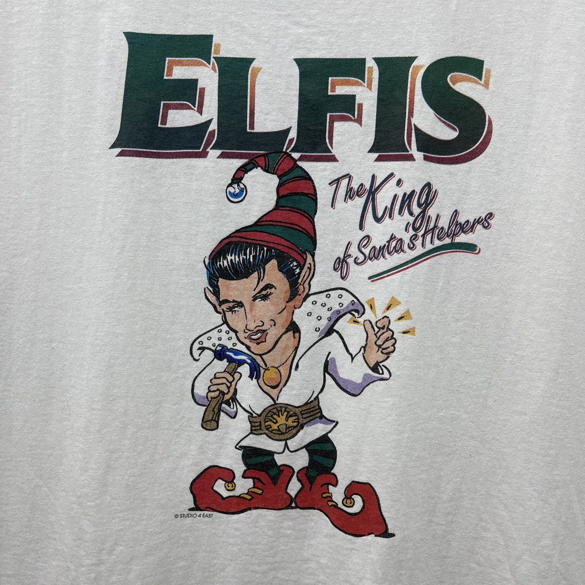 Vintage Vintage 90s Studio 4 East Elfis The King Of Santa's Helpers Size US XL / EU 56 / 4 - 2 Thumbnail