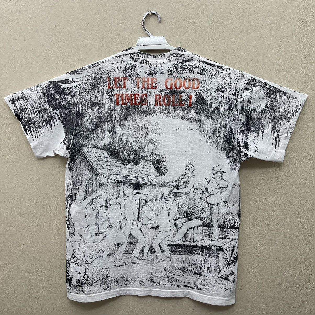 Beauty Beast × Vintage Vintage 90s All Over Print T-Shirt Let The Good Time Roll Size US XL / EU 56 / 4 - 2 Thumbnail
