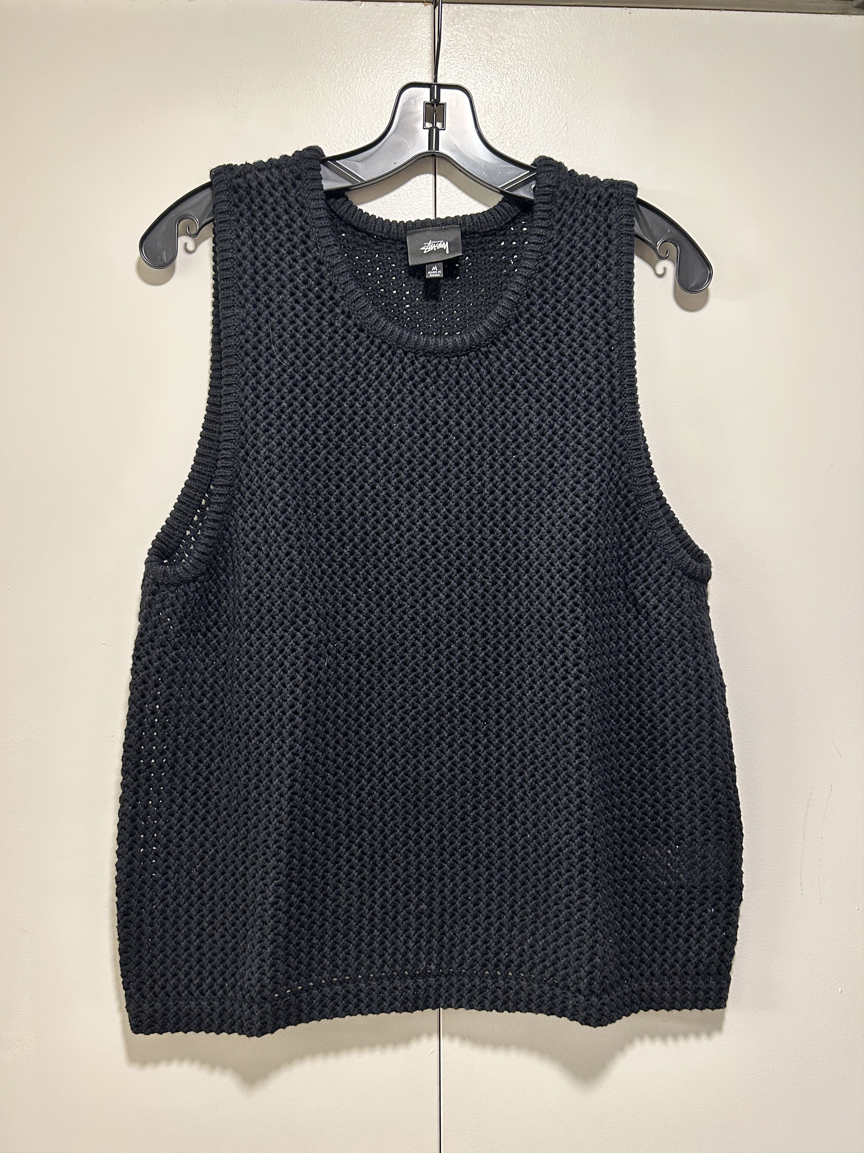 Image of Stussy O'dyed Mesh Tank-Black, Men's (Size 2XL)