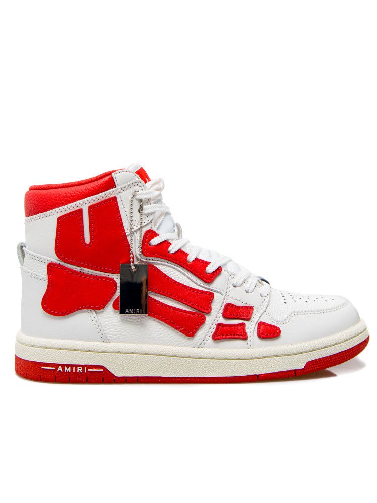 image of Amiri Skeleton High Top Sneakers White/red, Men's (Size 10)
