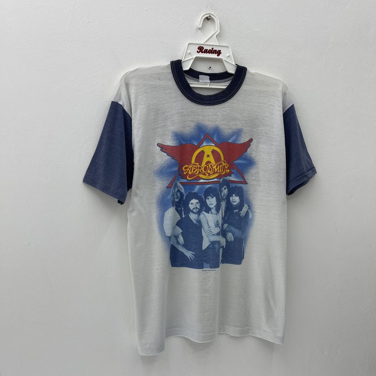 Vintage Rare! Vintage 80s Aerosmith Raglan T-Shirt Paper Thin Size US L / EU 52-54 / 3 - 6 Thumbnail