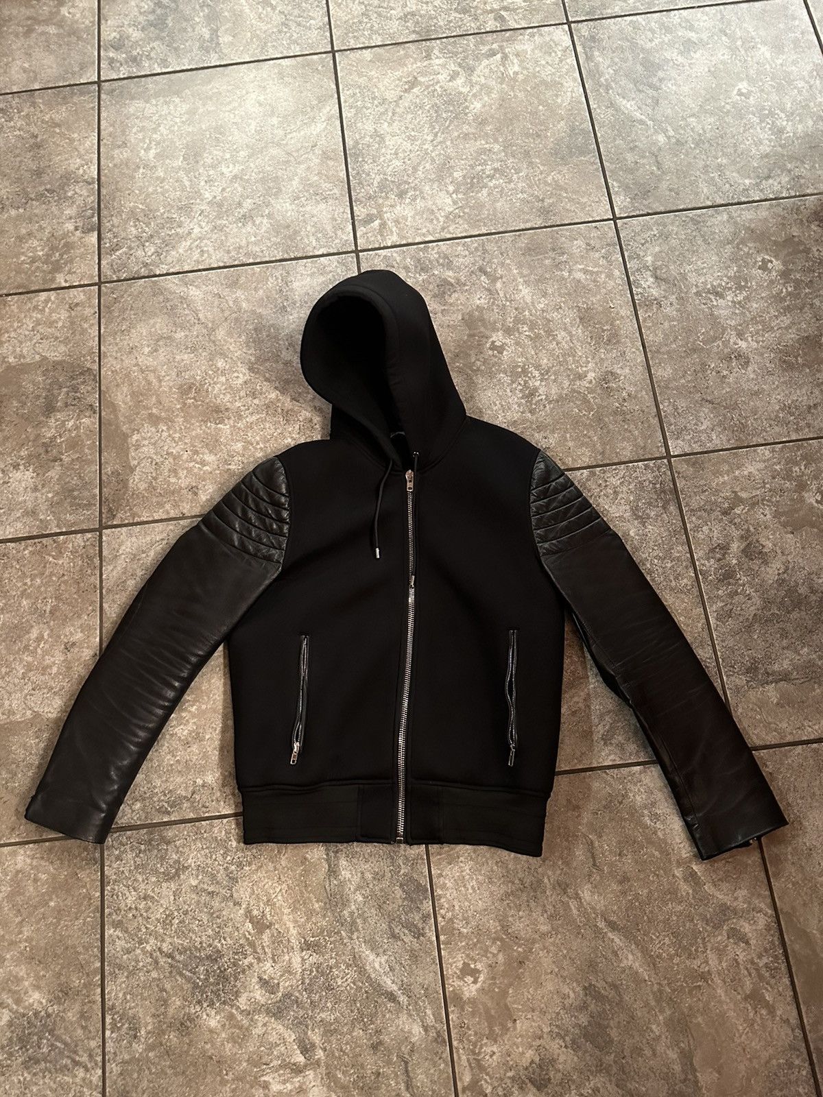 Givenchy Givenchy Black Leather Neoprene Jacket Size US L / EU 52-54 / 3 - 3 Thumbnail